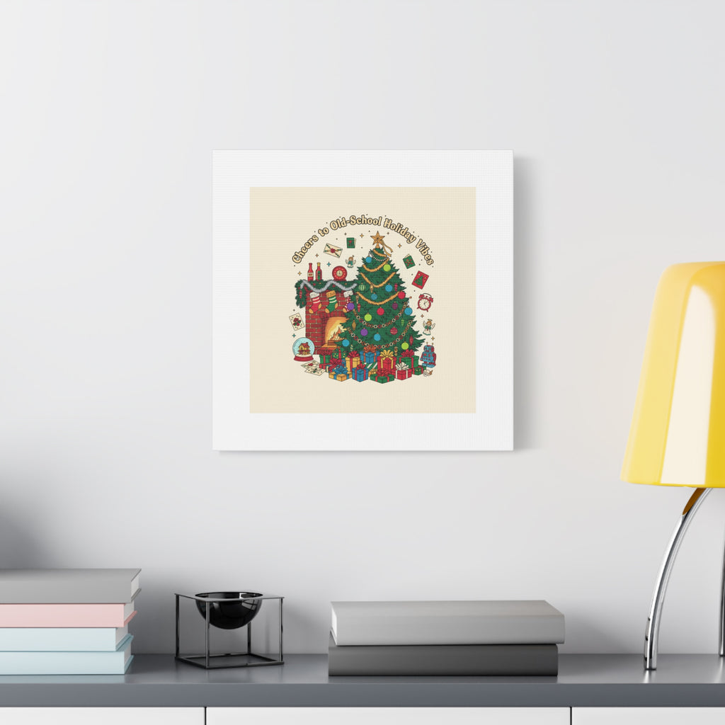 Retro Christmas Tree Canvas | 90s Holiday Nostalgia, Vintage Holiday Print