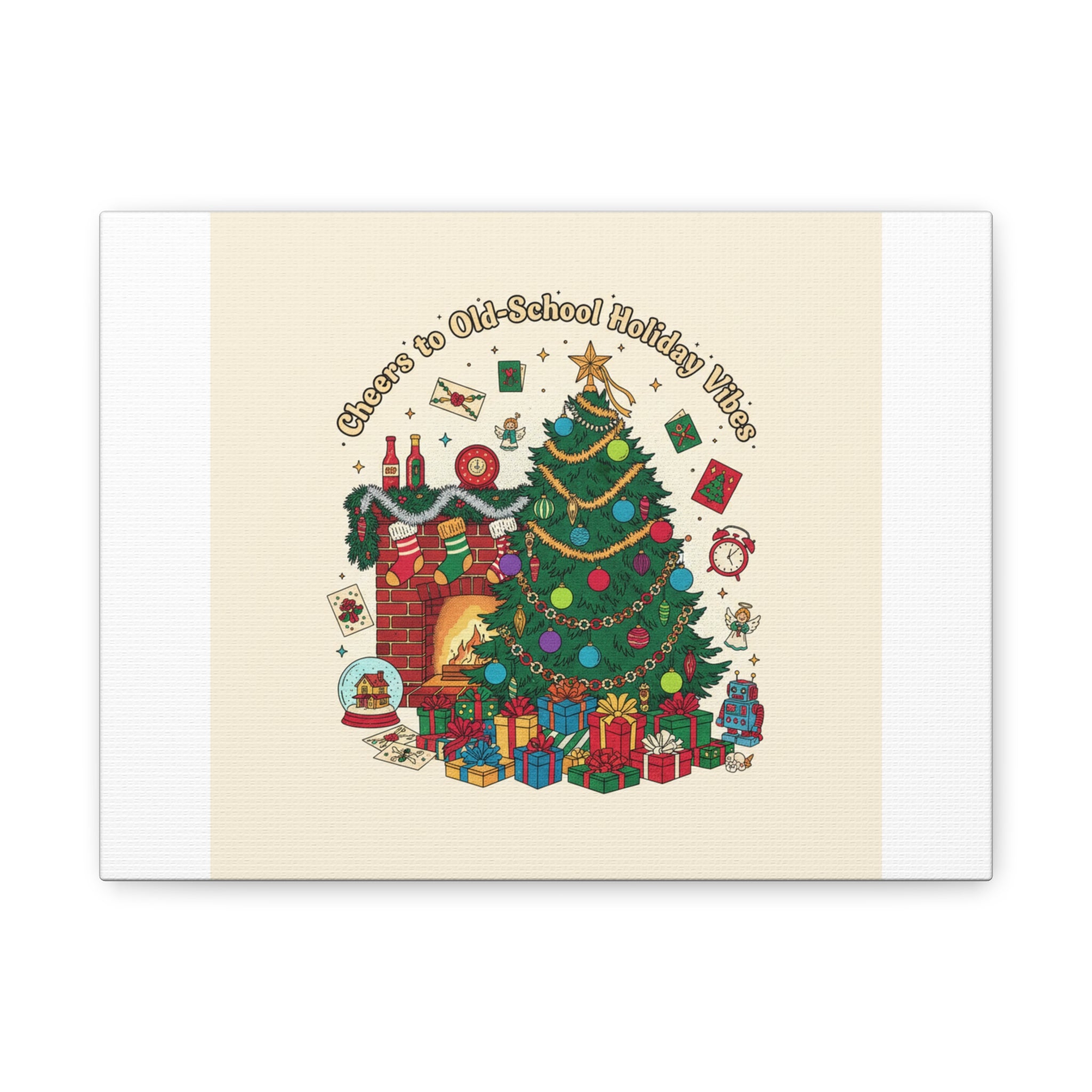 Retro Christmas Tree Canvas | 90s Holiday Nostalgia, Vintage Holiday Print