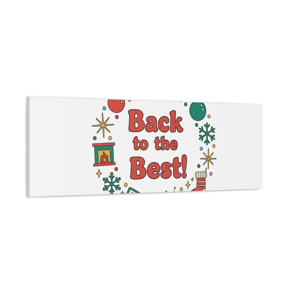 Retro Christmas Wreath Print Canvas | 90s Holiday Nostalgia, Vintage Holiday Poster