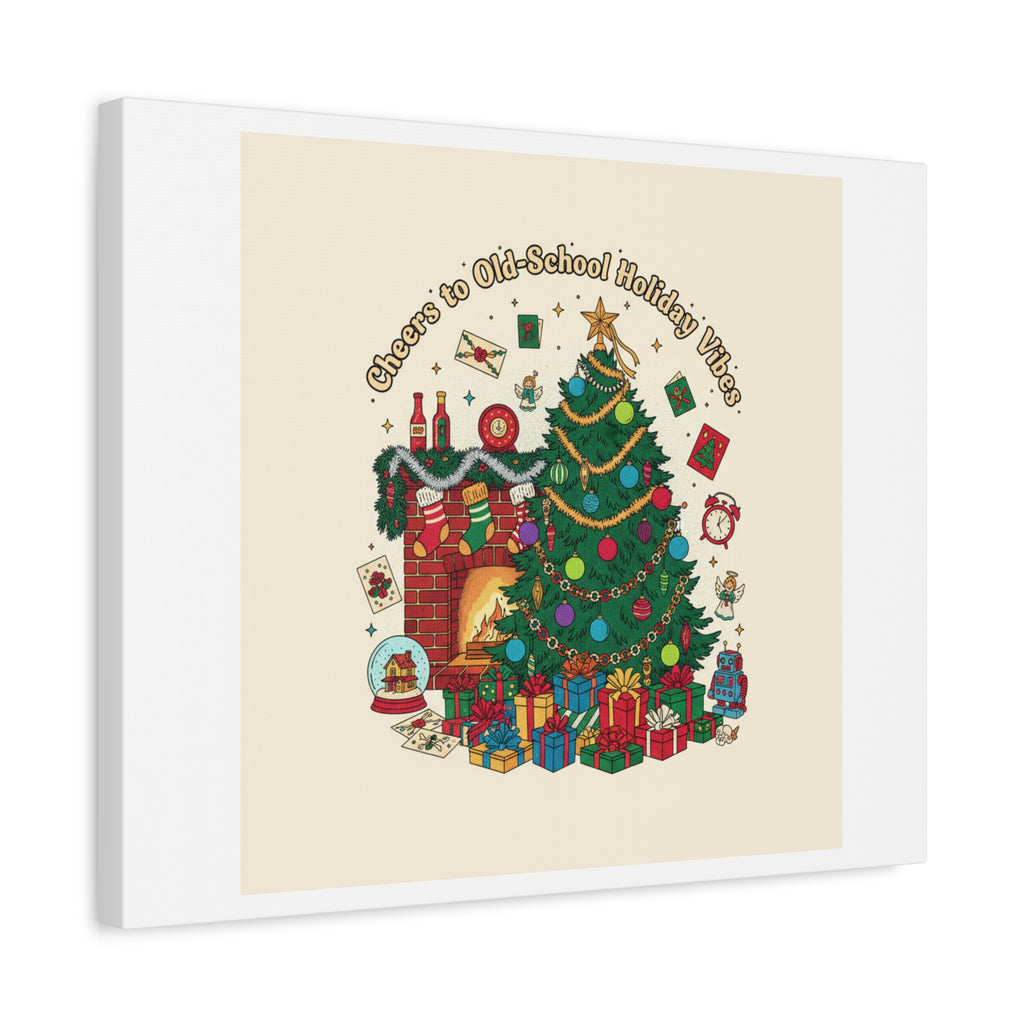 Retro Christmas Tree Canvas | 90s Holiday Nostalgia, Vintage Holiday Print