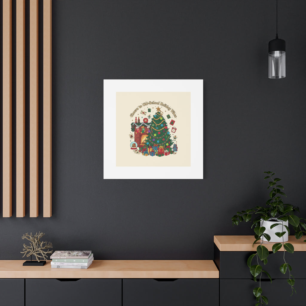 Retro Christmas Tree Canvas | 90s Holiday Nostalgia, Vintage Holiday Print