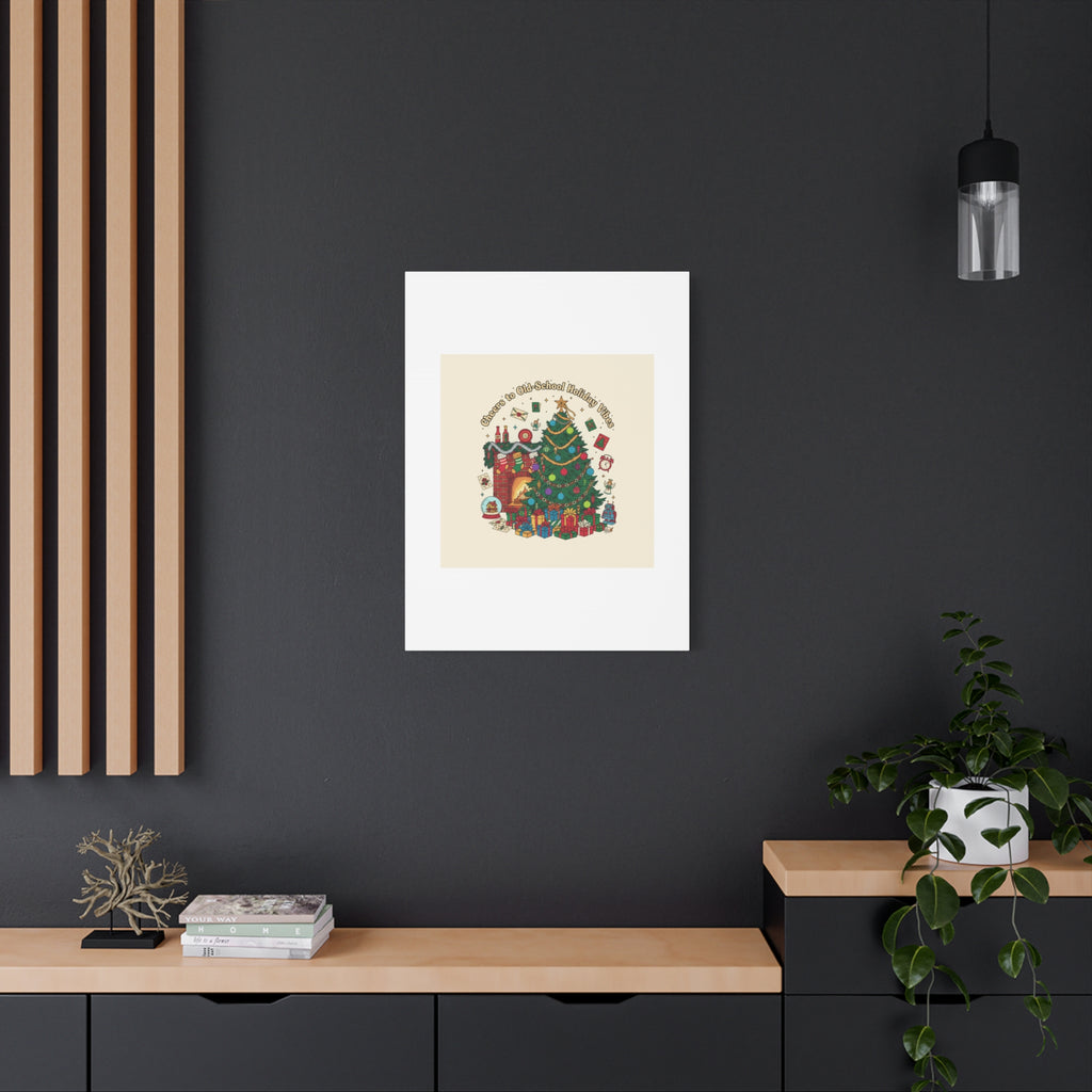 Retro Christmas Tree Canvas | 90s Holiday Nostalgia, Vintage Holiday Print