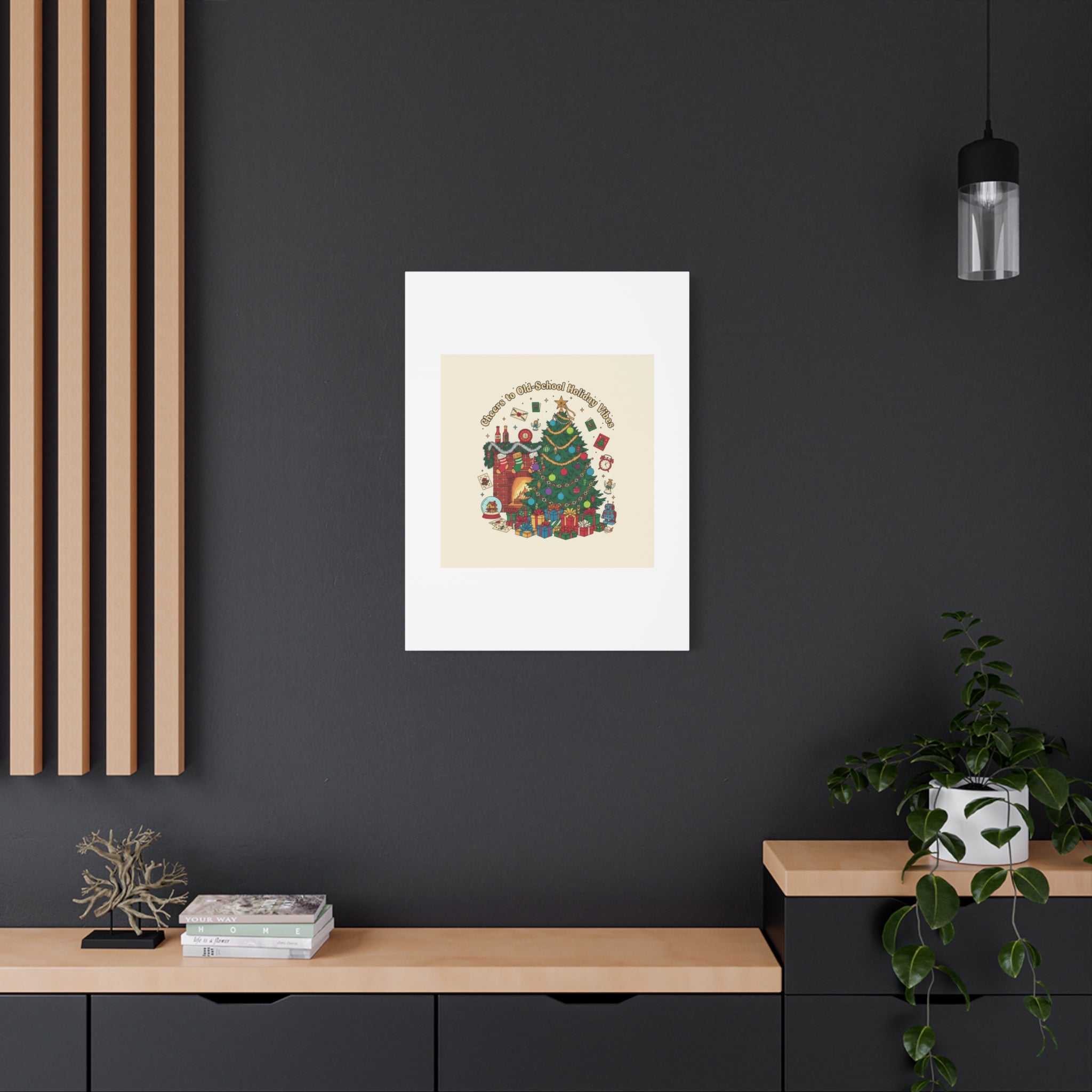 Retro Christmas Tree Canvas | 90s Holiday Nostalgia, Vintage Holiday Print