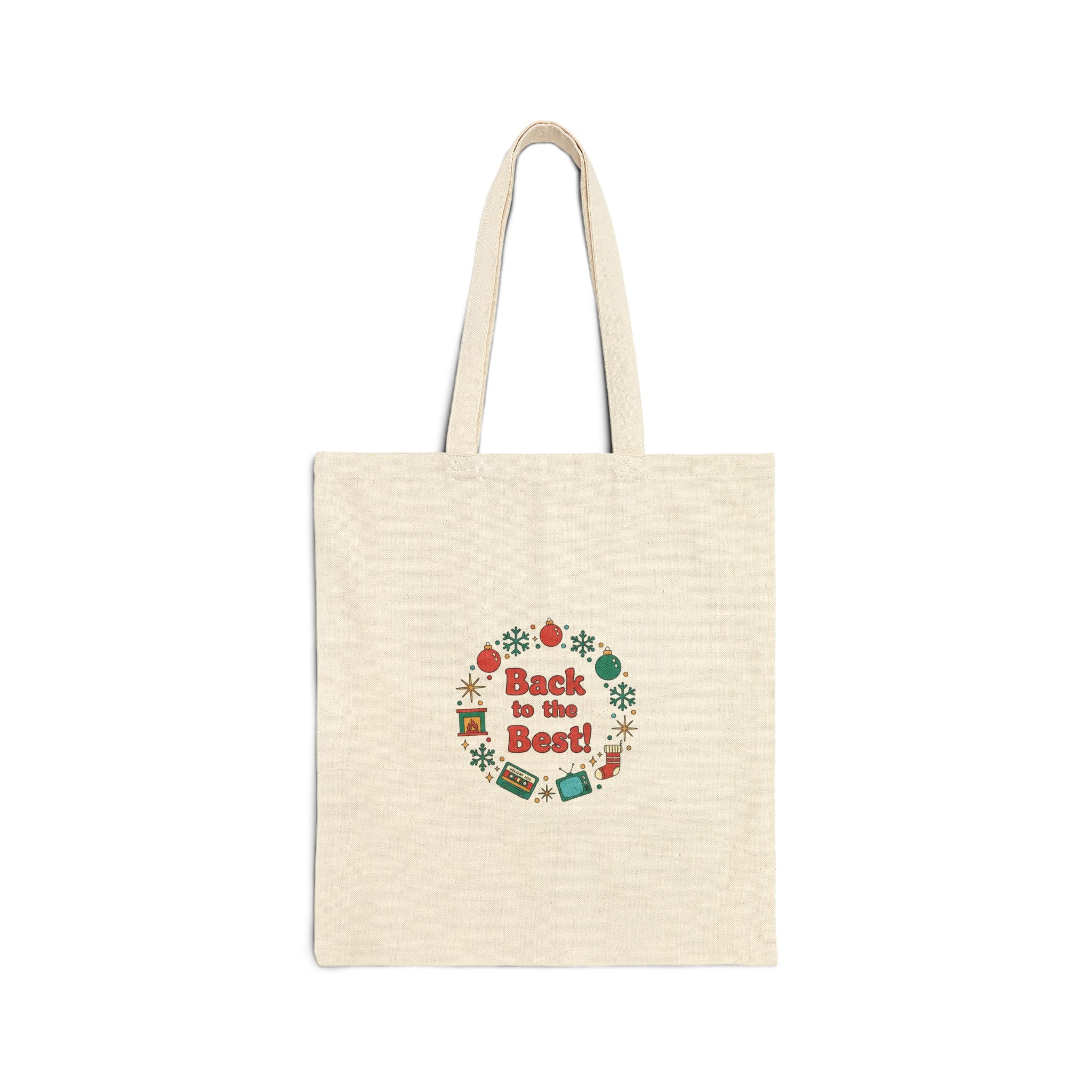 Retro Holiday Wreath Tote | vintage holiday print, retro Christmas decor