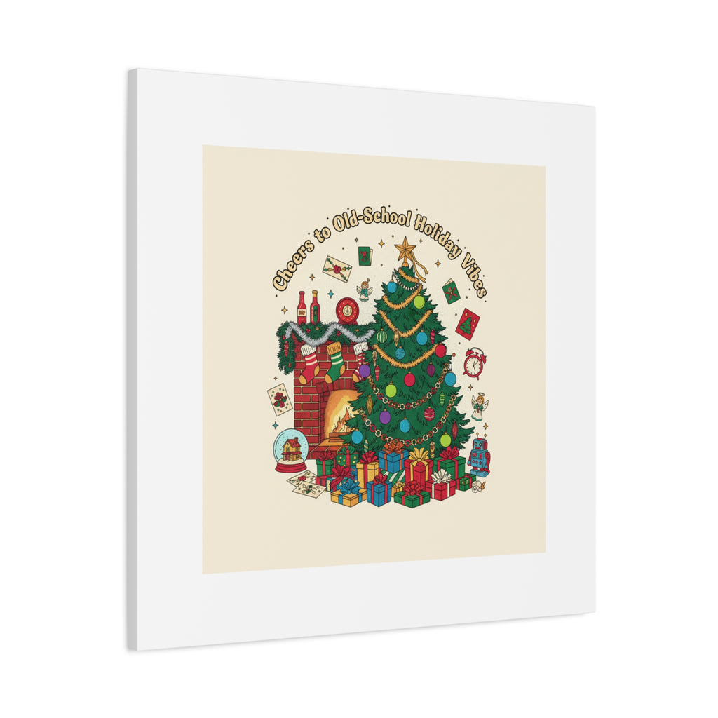 Retro Christmas Tree Canvas | 90s Holiday Nostalgia, Vintage Holiday Print