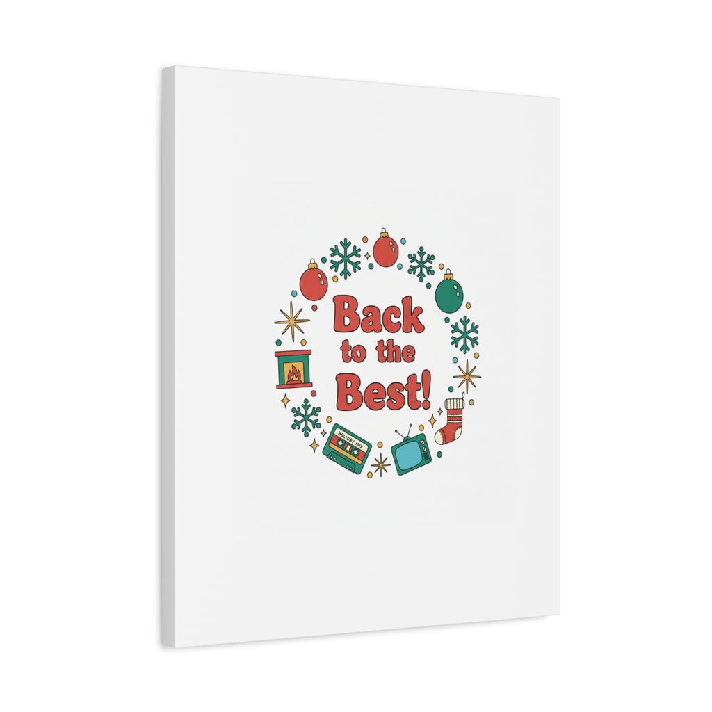 Retro Christmas Wreath Print Canvas | 90s Holiday Nostalgia, Vintage Holiday Poster