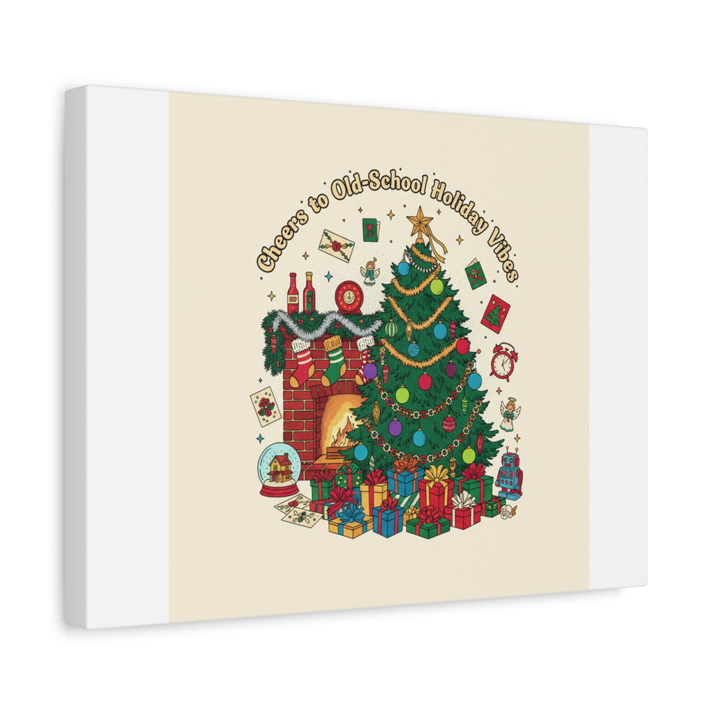 Retro Christmas Tree Canvas | 90s Holiday Nostalgia, Vintage Holiday Print