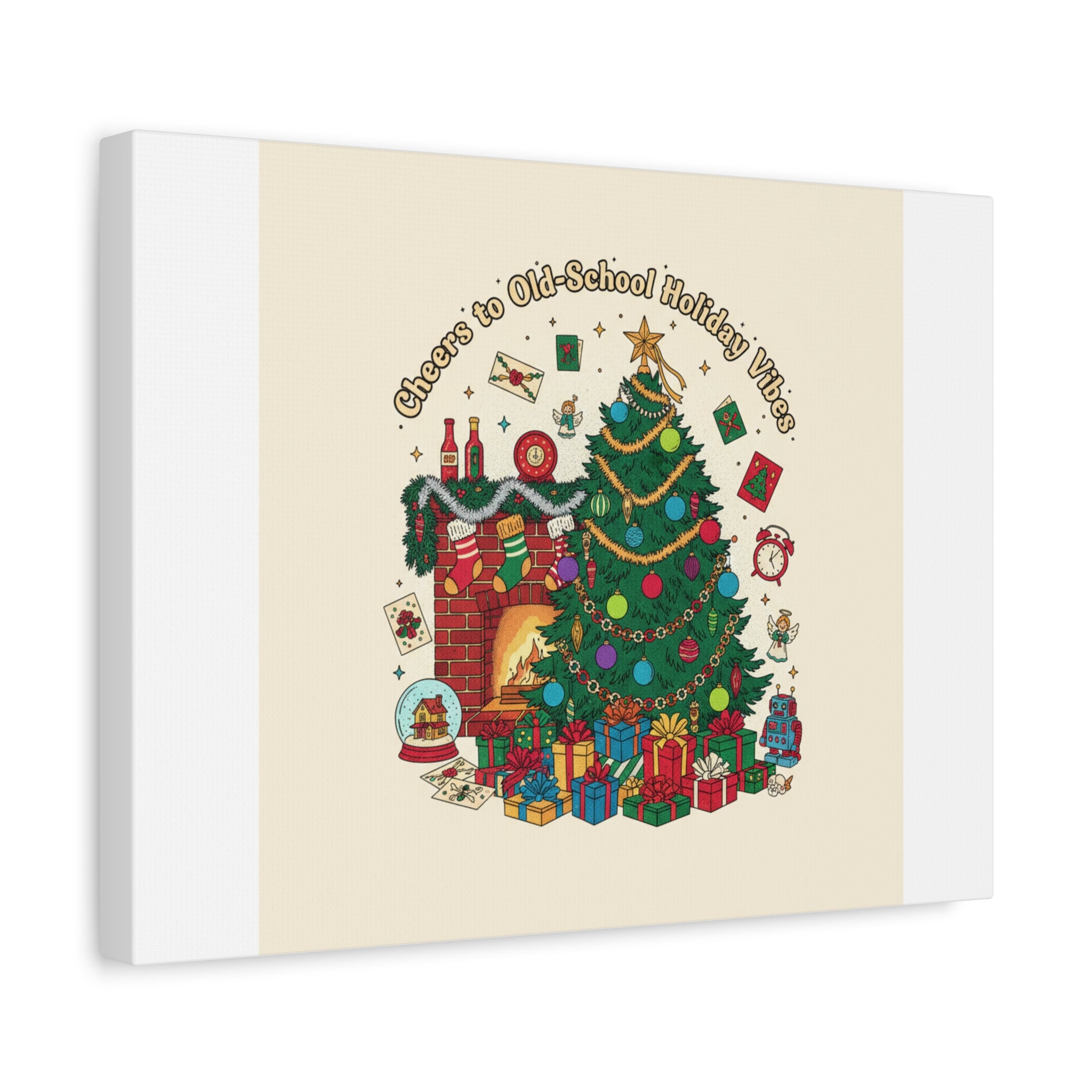 Retro Christmas Tree Canvas | 90s Holiday Nostalgia, Vintage Holiday Print