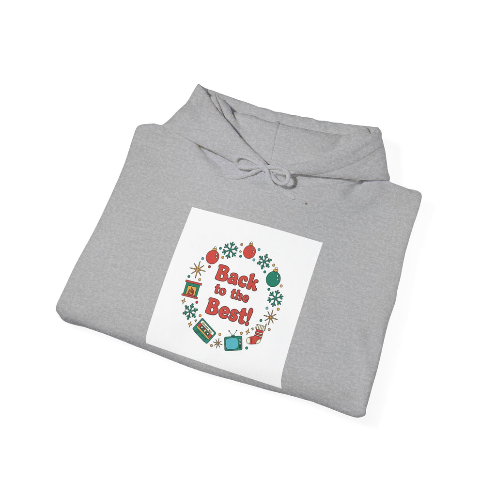 Retro Holiday Wreath Hoodie | 90s Nostalgia, Vintage Christmas Print