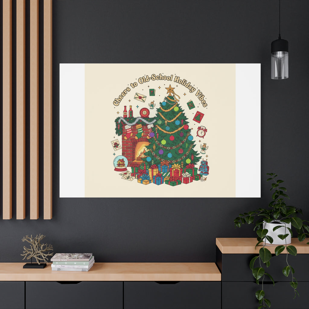 Retro Christmas Tree Canvas | 90s Holiday Nostalgia, Vintage Holiday Print