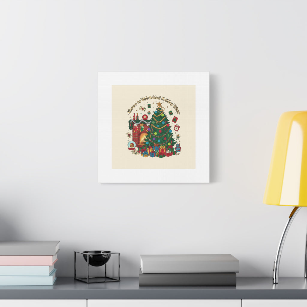 Retro Christmas Tree Canvas | 90s Holiday Nostalgia, Vintage Holiday Print