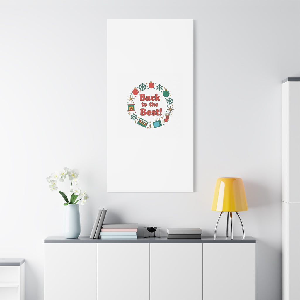 Retro Christmas Wreath Print Canvas | 90s Holiday Nostalgia, Vintage Holiday Poster