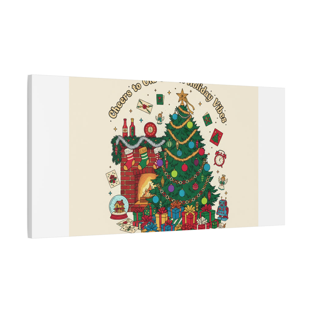 Retro Christmas Tree Canvas | 90s Holiday Nostalgia, Vintage Holiday Print