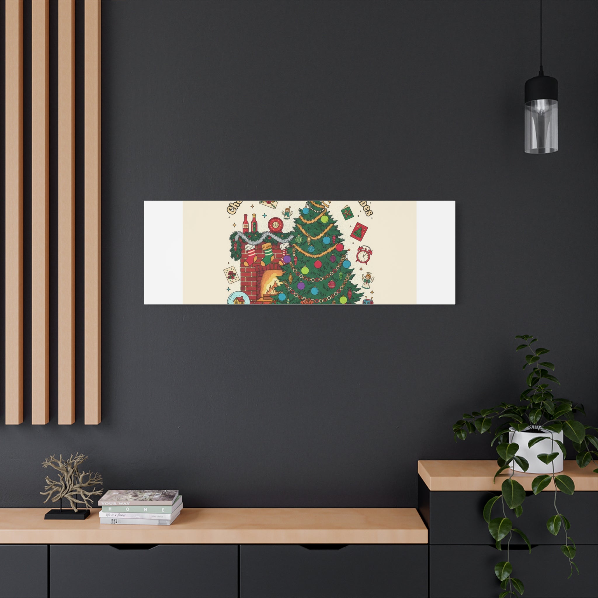 Retro Christmas Tree Canvas | 90s Holiday Nostalgia, Vintage Holiday Print