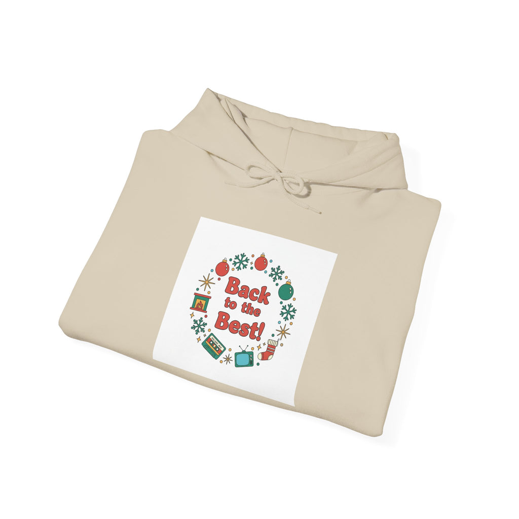 Retro Holiday Wreath Hoodie | 90s Nostalgia, Vintage Christmas Print