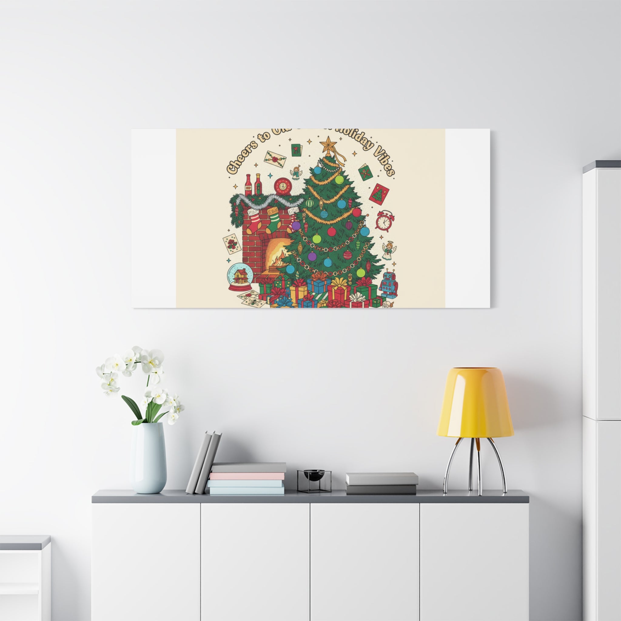 Retro Christmas Tree Canvas | 90s Holiday Nostalgia, Vintage Holiday Print