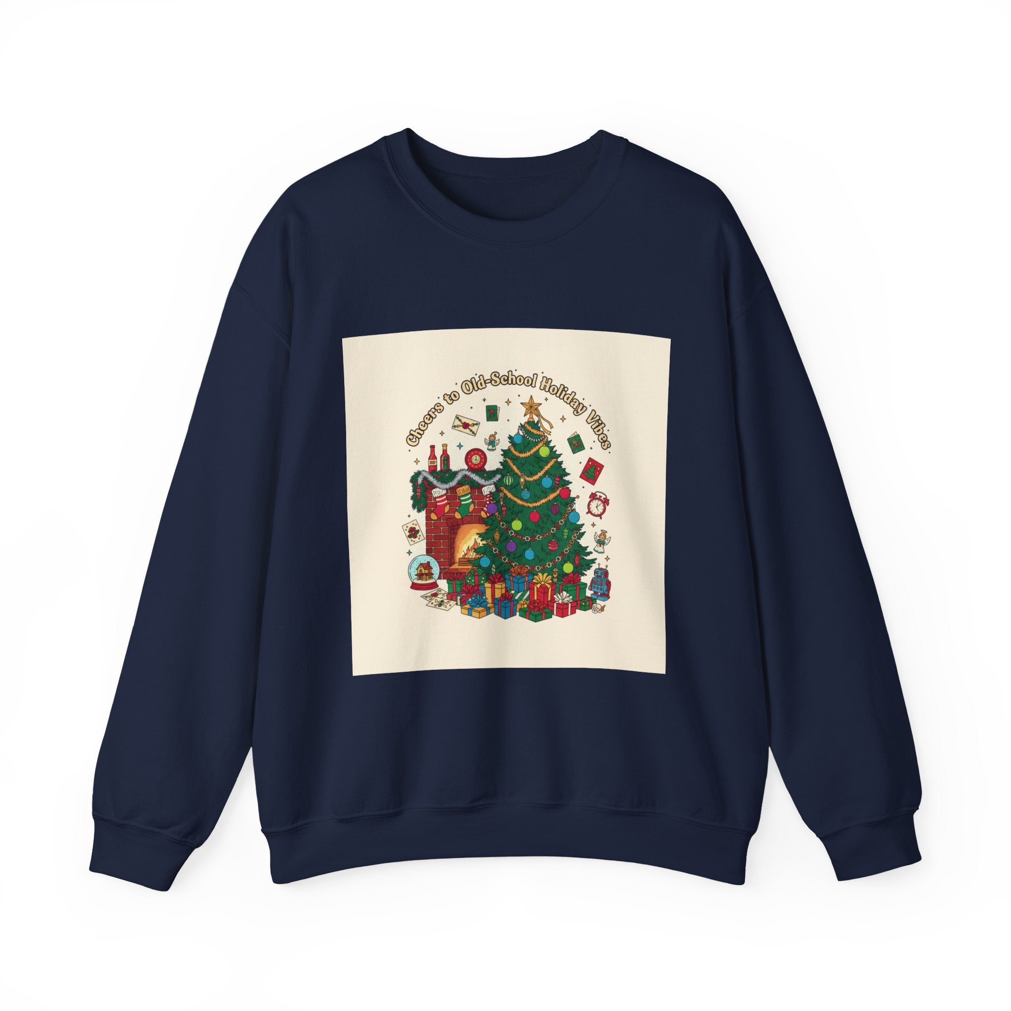 Vintage Holiday Tree Sweatshirt | retro Christmas decor, colorful holiday print