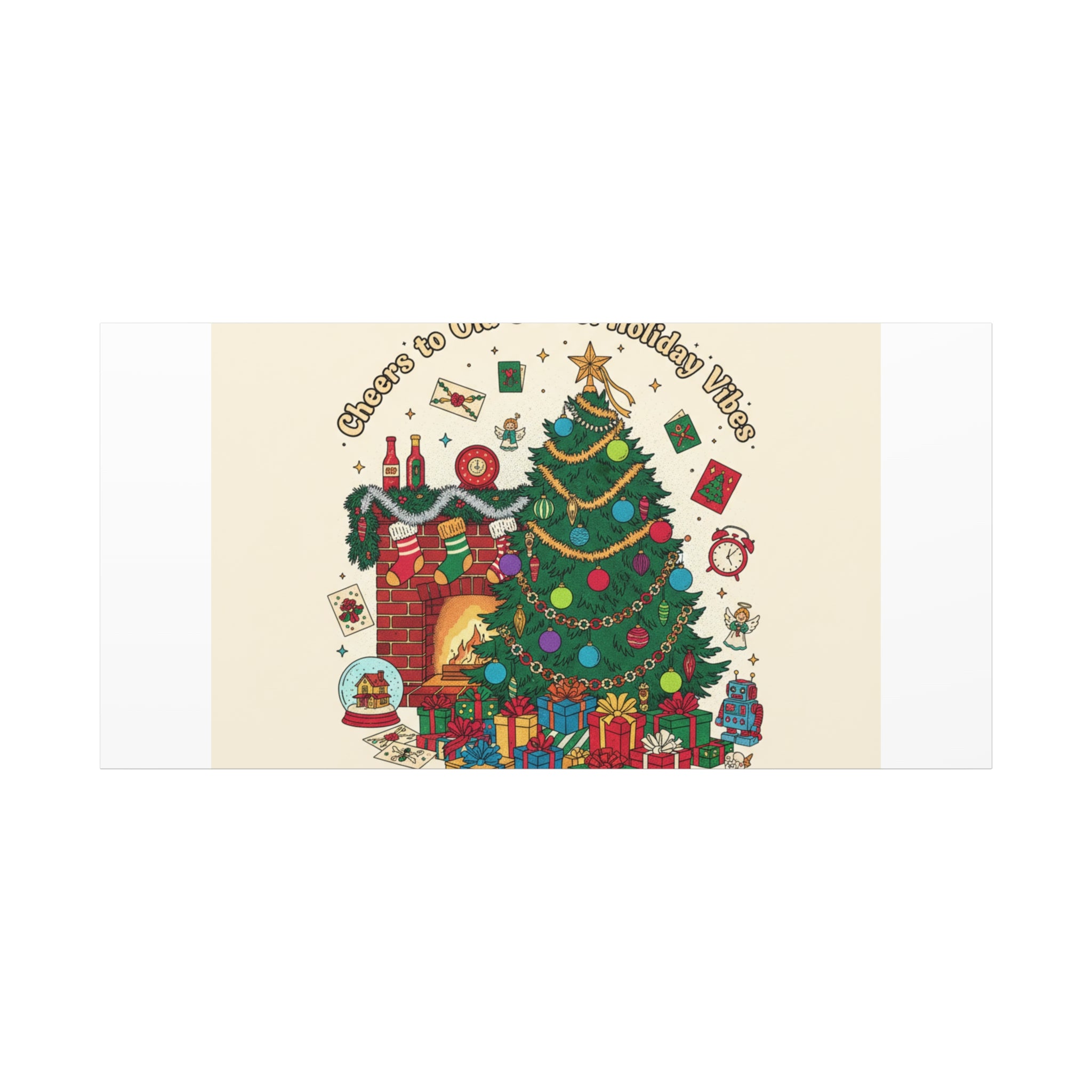 Retro Christmas Tree Canvas | 90s Holiday Nostalgia, Vintage Holiday Print