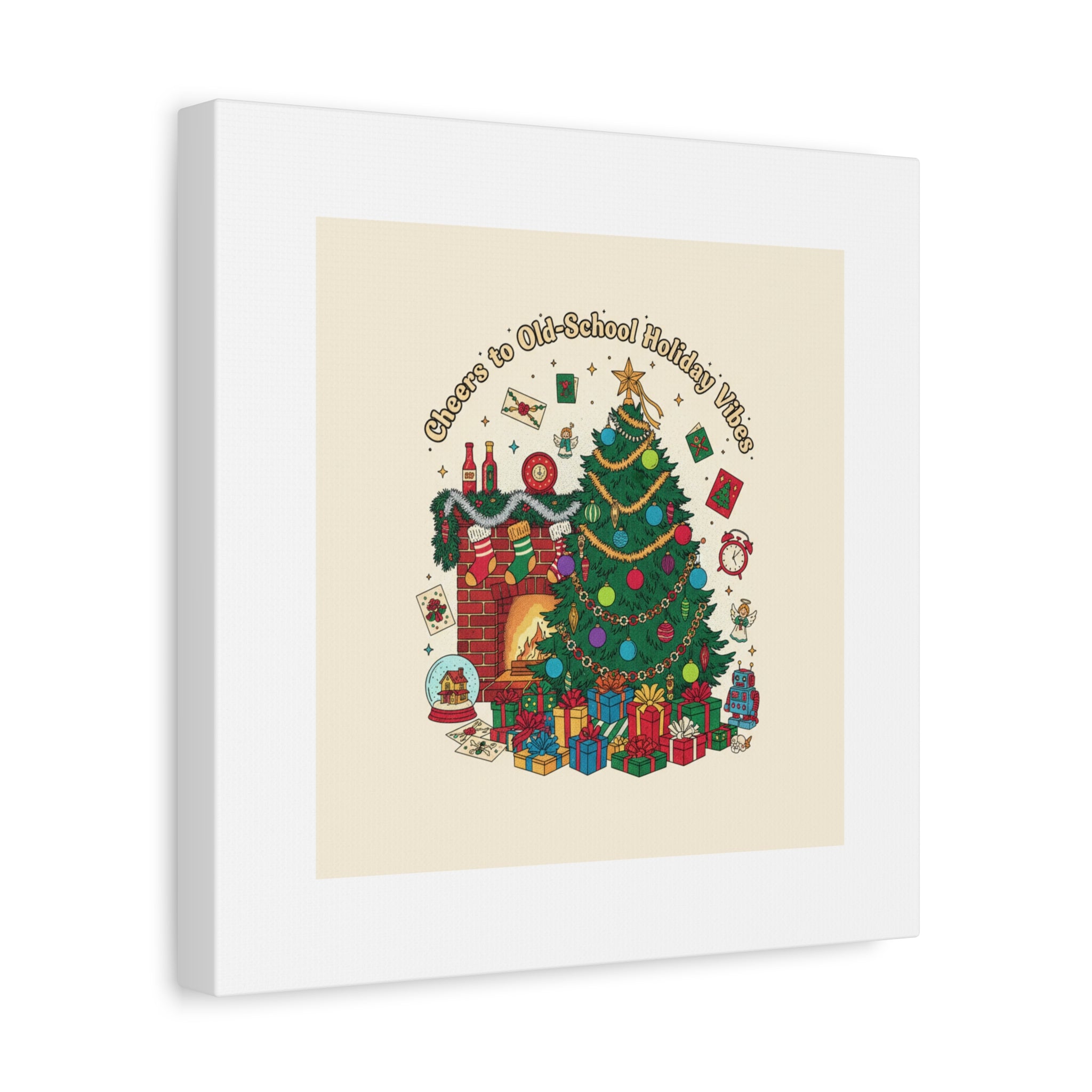 Retro Christmas Tree Canvas | 90s Holiday Nostalgia, Vintage Holiday Print