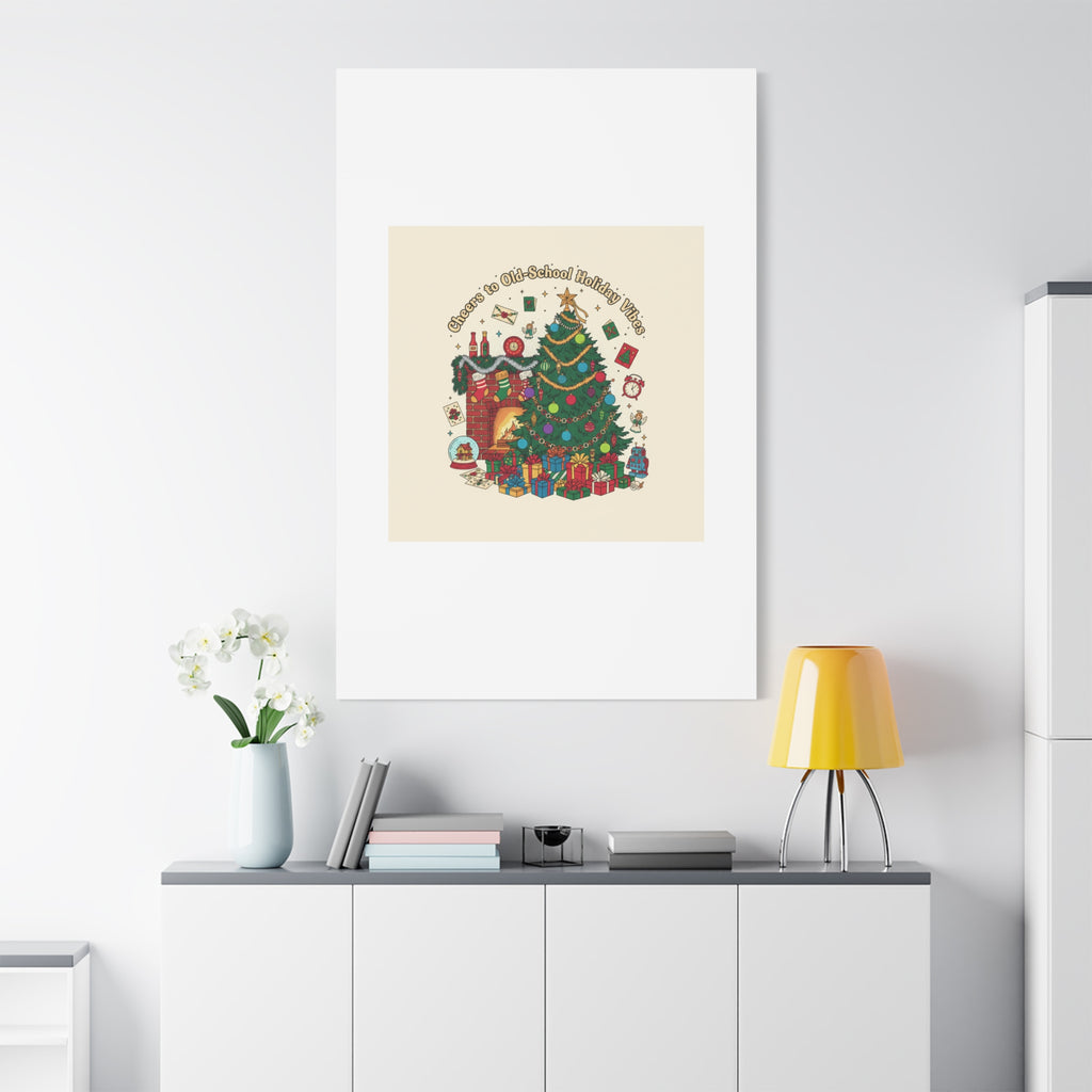 Retro Christmas Tree Canvas | 90s Holiday Nostalgia, Vintage Holiday Print