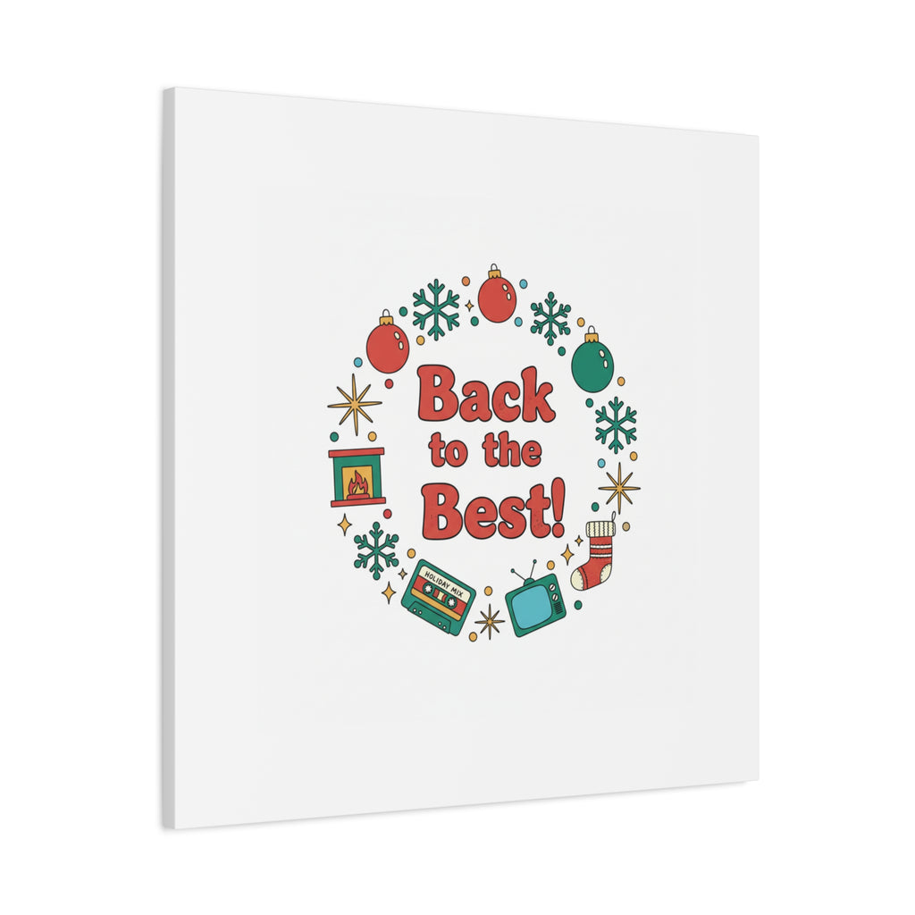 Retro Christmas Wreath Print Canvas | 90s Holiday Nostalgia, Vintage Holiday Poster