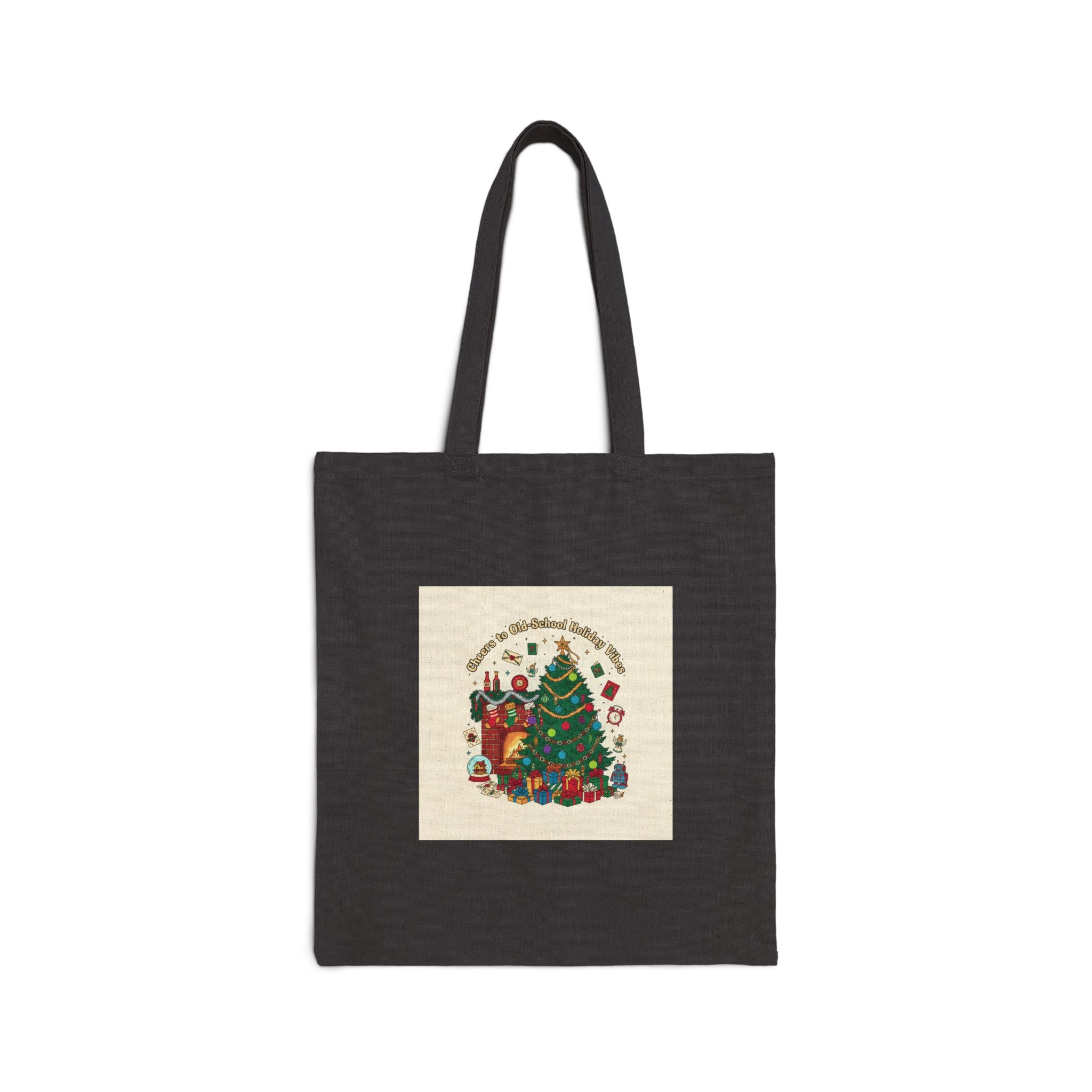 Retro Christmas Tree Tote | vintage holiday print, colorful holiday poster