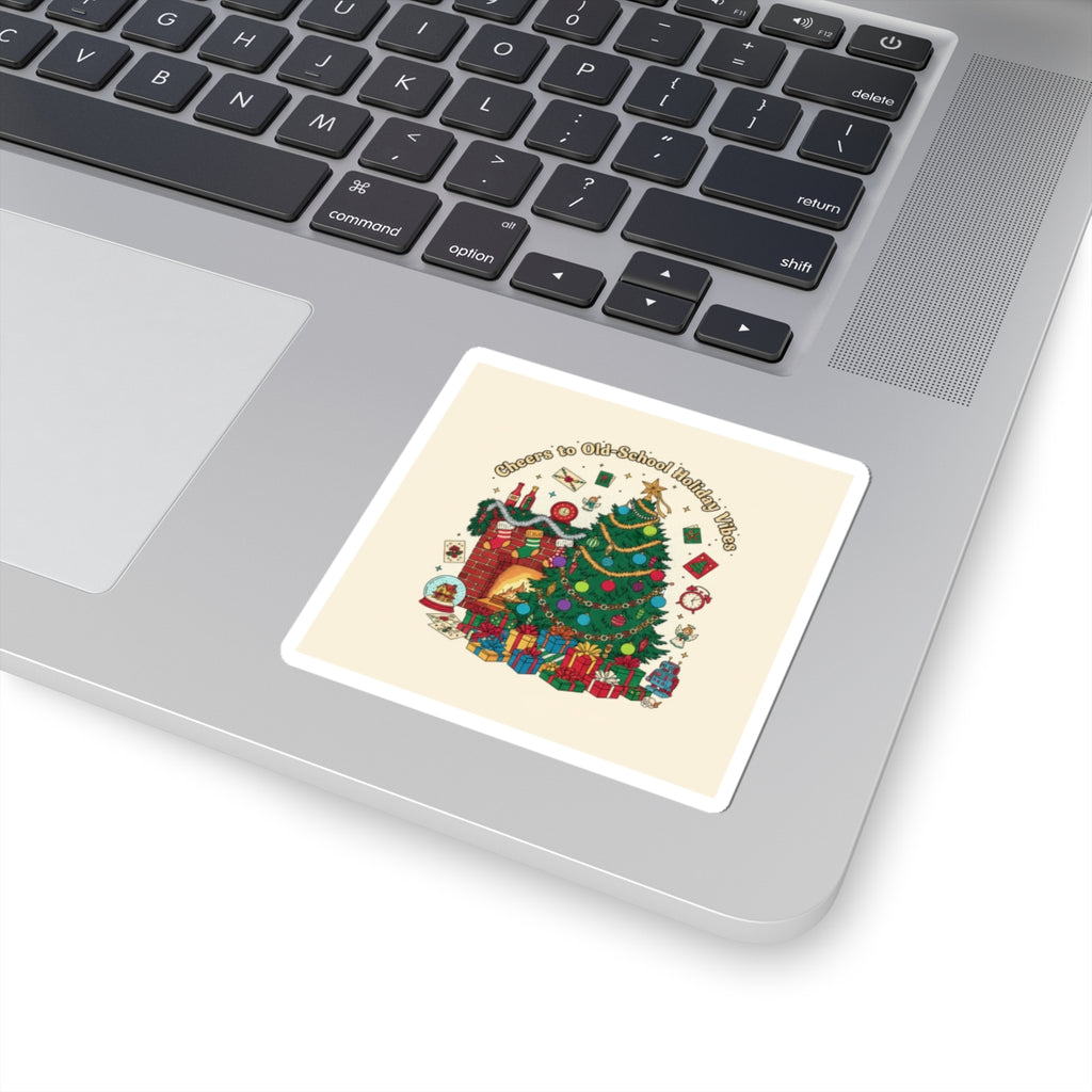 Retro Christmas Tree Sticker | 90s Holiday Nostalgia, Vintage Holiday Print