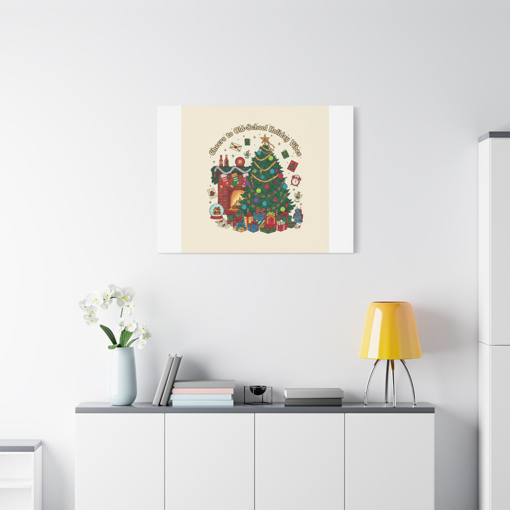 Retro Christmas Tree Canvas | 90s Holiday Nostalgia, Vintage Holiday Print