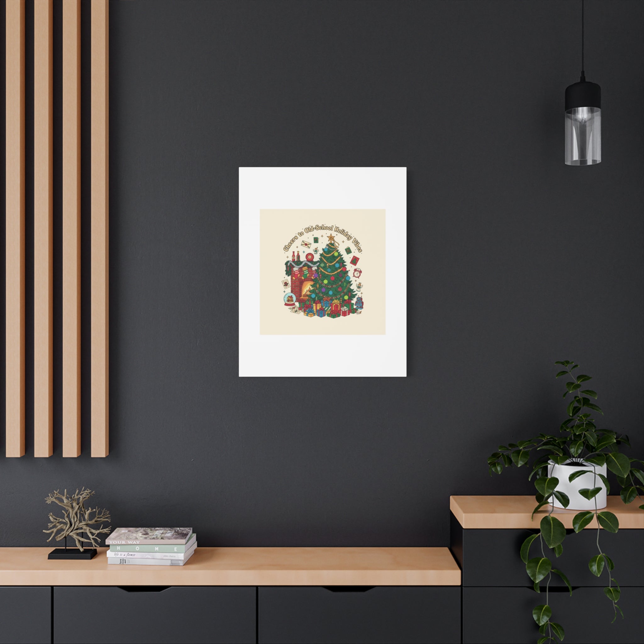 Retro Christmas Tree Canvas | 90s Holiday Nostalgia, Vintage Holiday Print