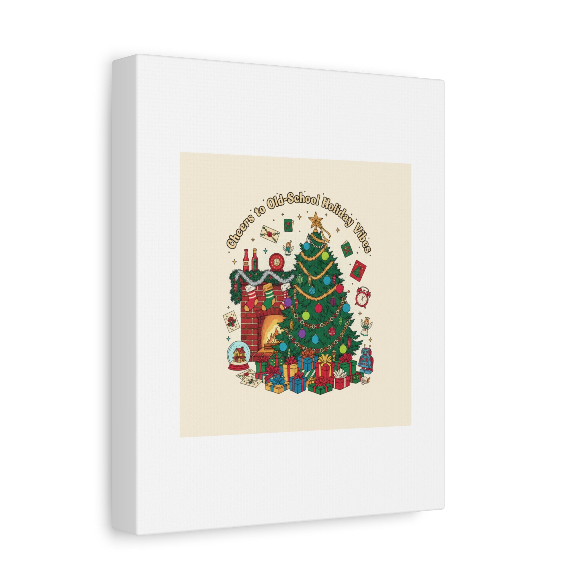 Retro Christmas Tree Canvas | 90s Holiday Nostalgia, Vintage Holiday Print