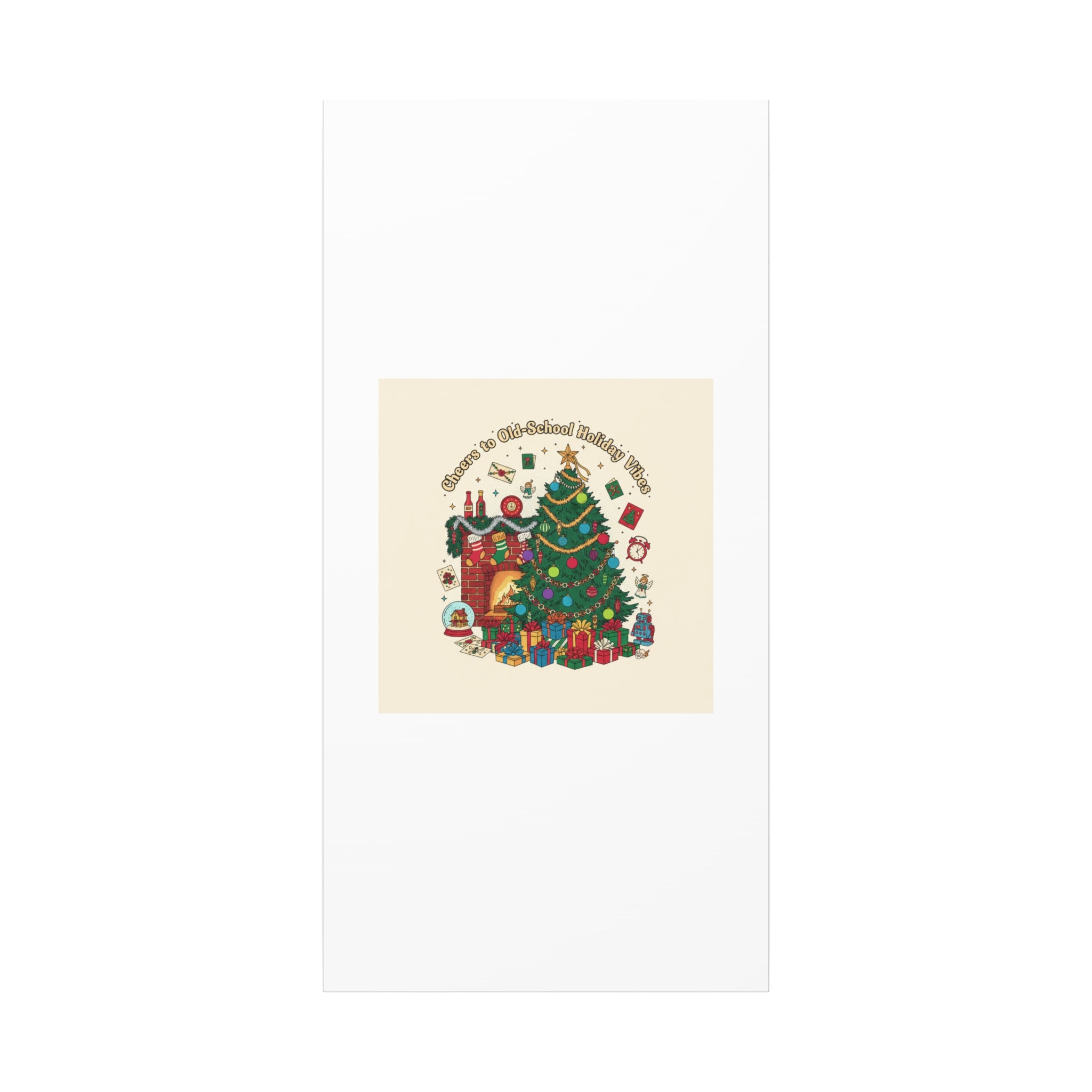 Retro Christmas Tree Canvas | 90s Holiday Nostalgia, Vintage Holiday Print