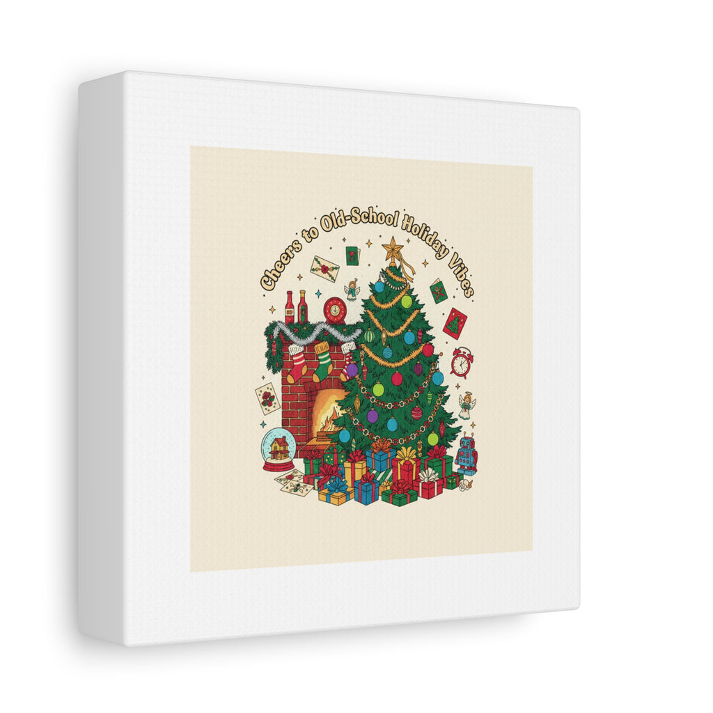 Retro Christmas Tree Canvas | 90s Holiday Nostalgia, Vintage Holiday Print