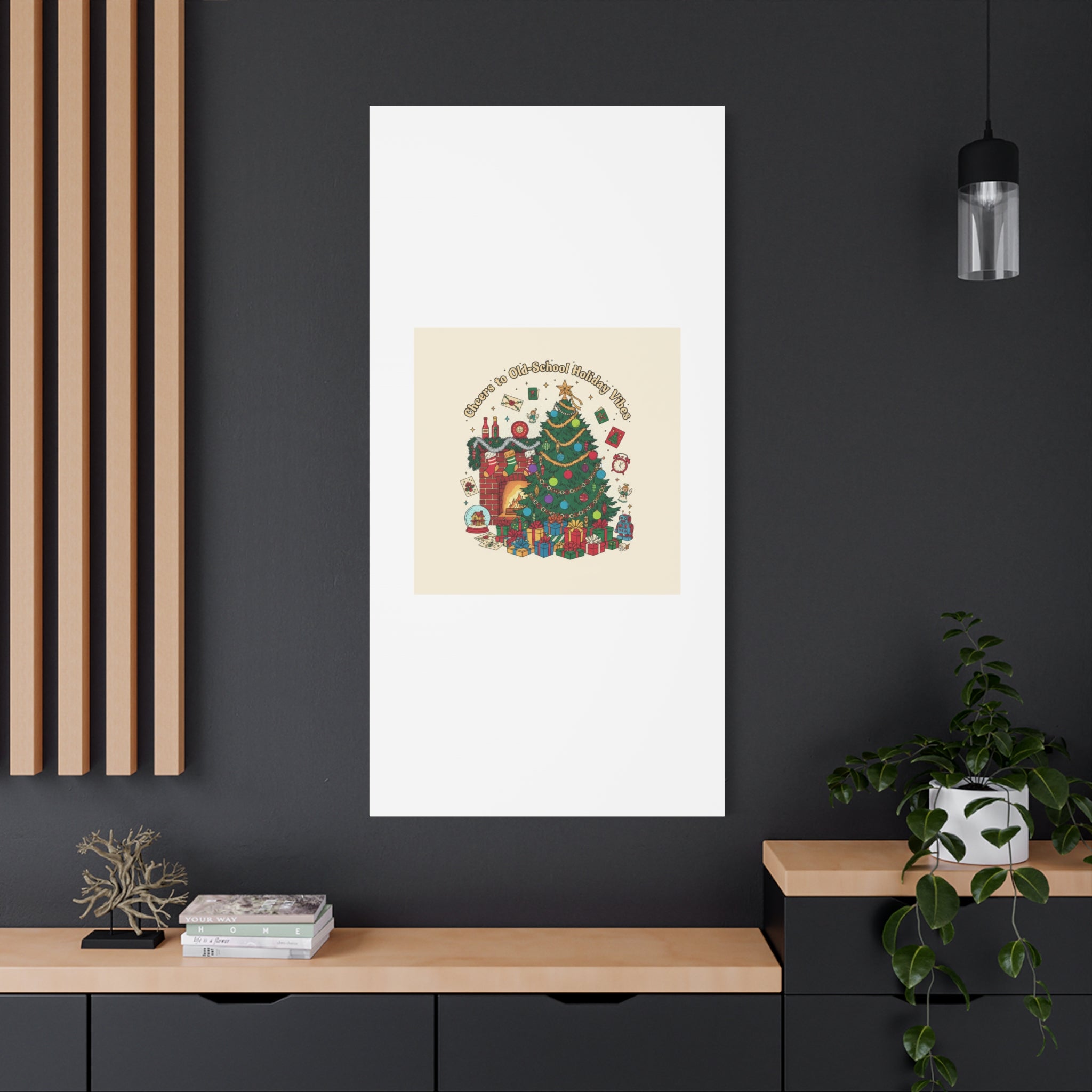 Retro Christmas Tree Canvas | 90s Holiday Nostalgia, Vintage Holiday Print