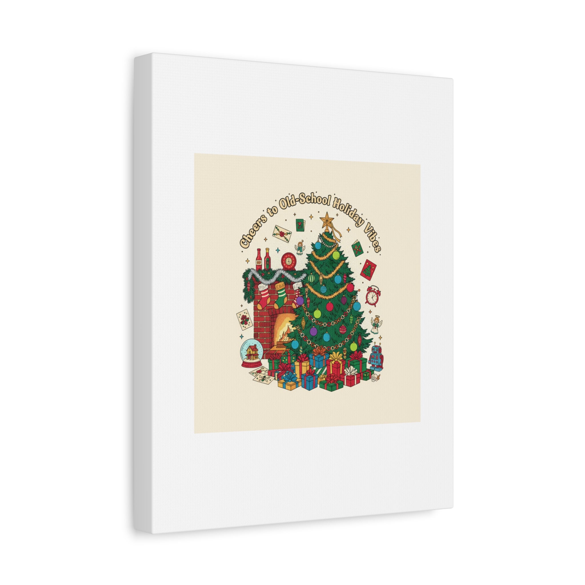 Retro Christmas Tree Canvas | 90s Holiday Nostalgia, Vintage Holiday Print