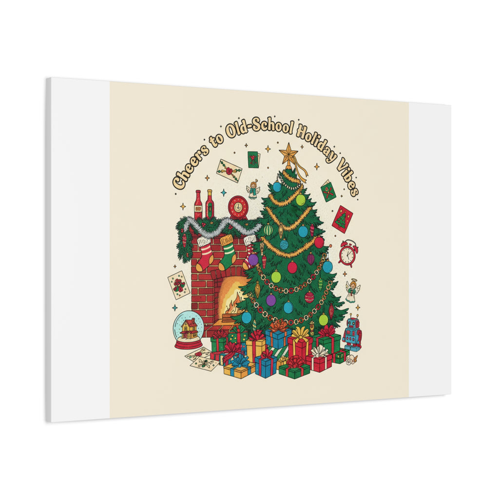 Retro Christmas Tree Canvas | 90s Holiday Nostalgia, Vintage Holiday Print