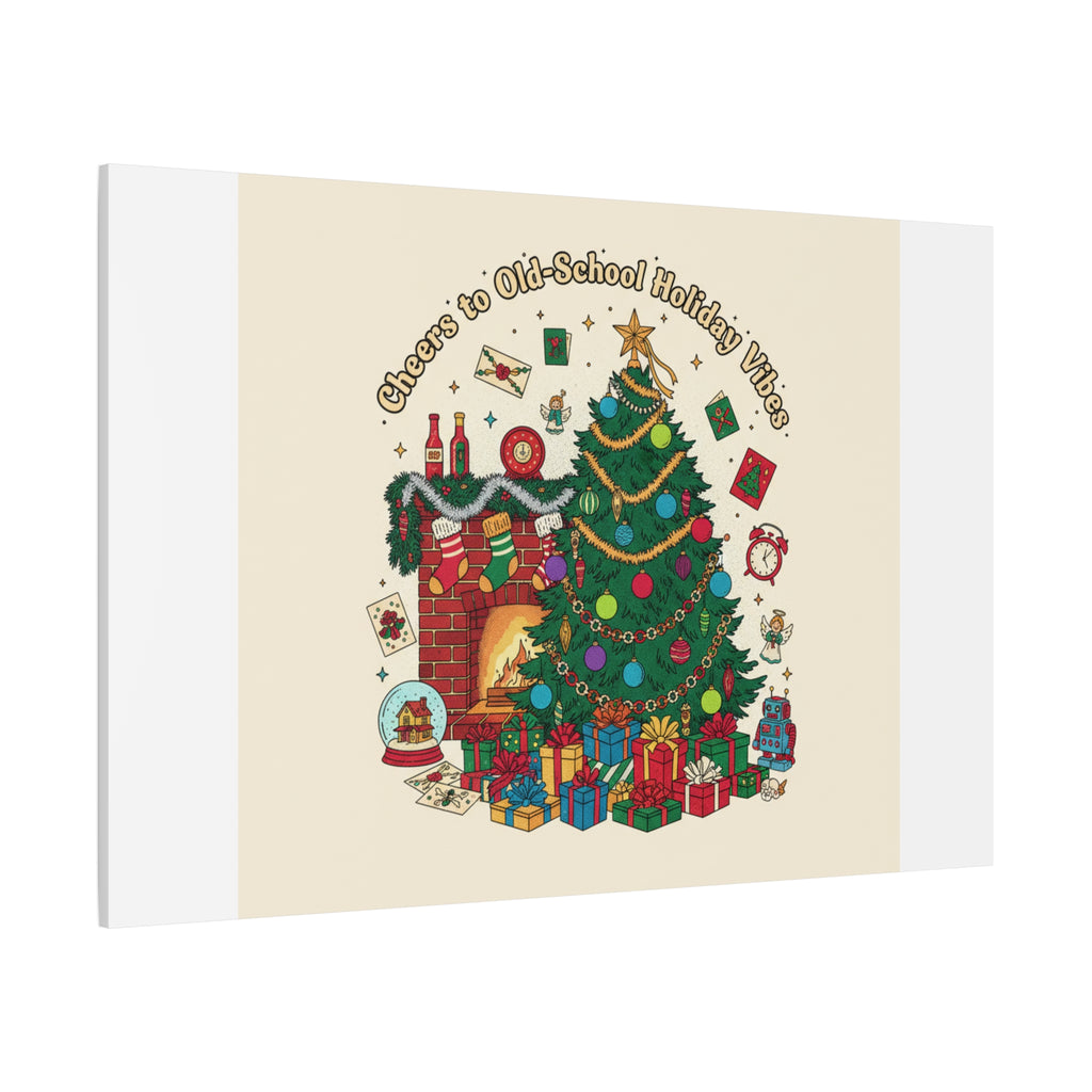 Retro Christmas Tree Canvas | 90s Holiday Nostalgia, Vintage Holiday Print