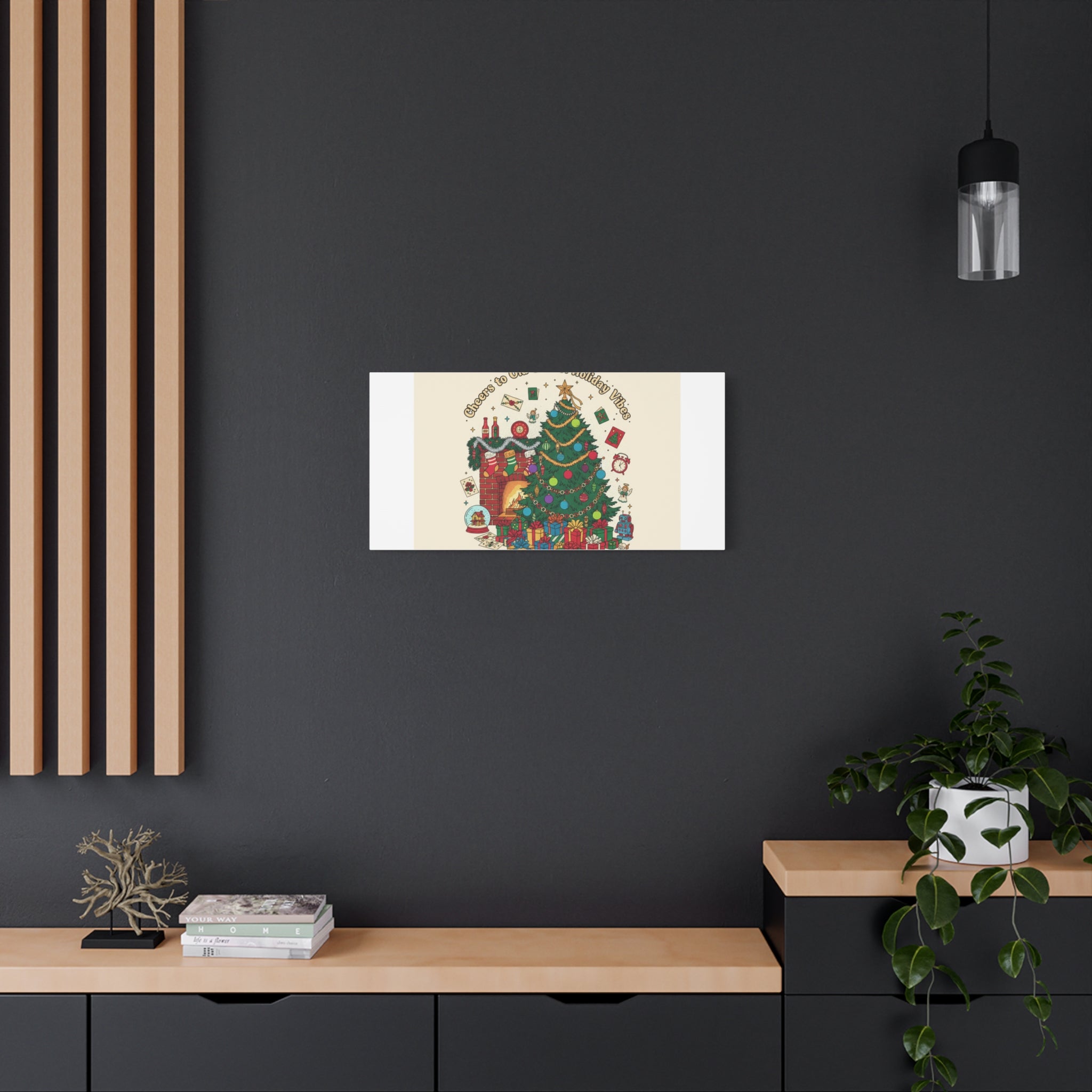Retro Christmas Tree Canvas | 90s Holiday Nostalgia, Vintage Holiday Print
