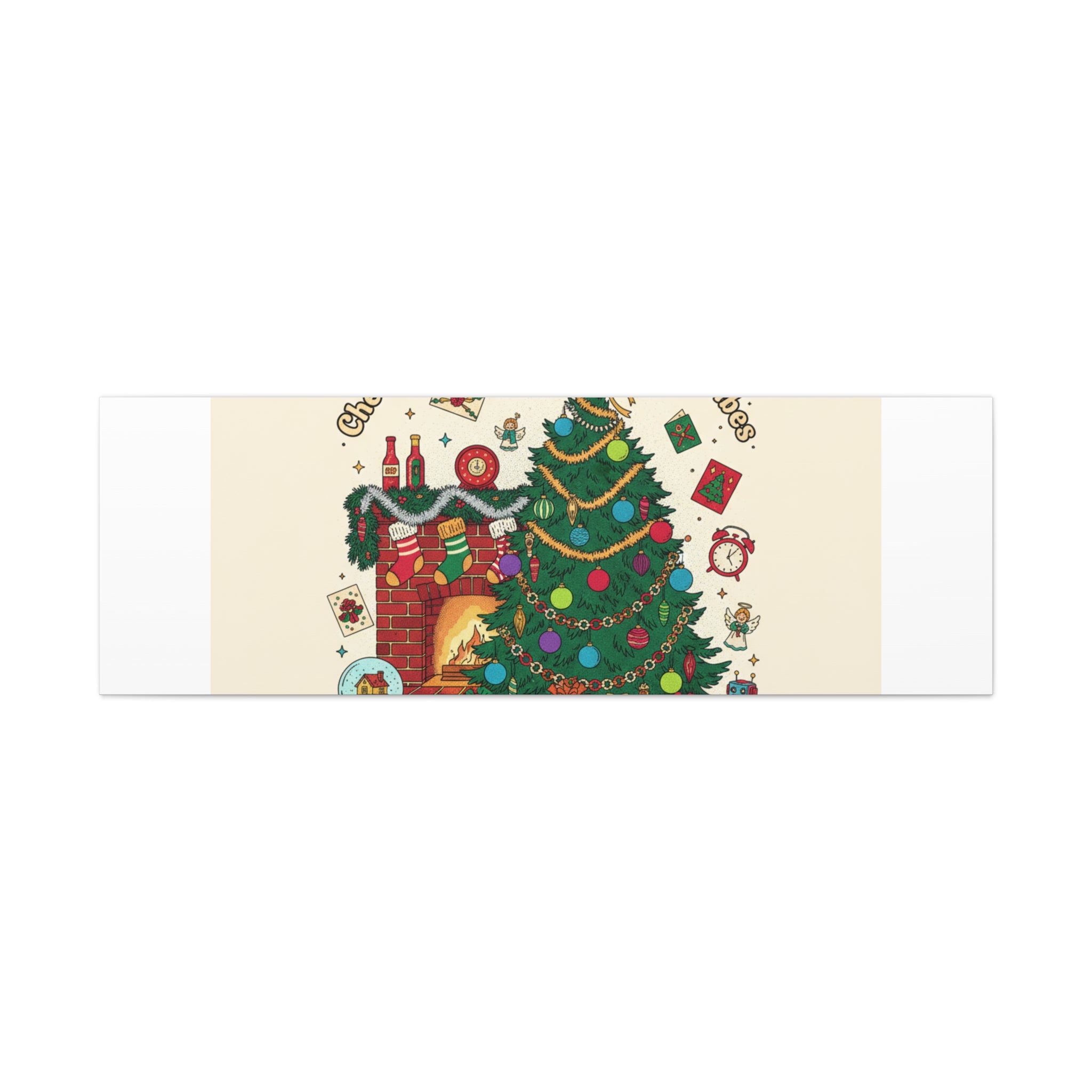 Retro Christmas Tree Canvas | 90s Holiday Nostalgia, Vintage Holiday Print