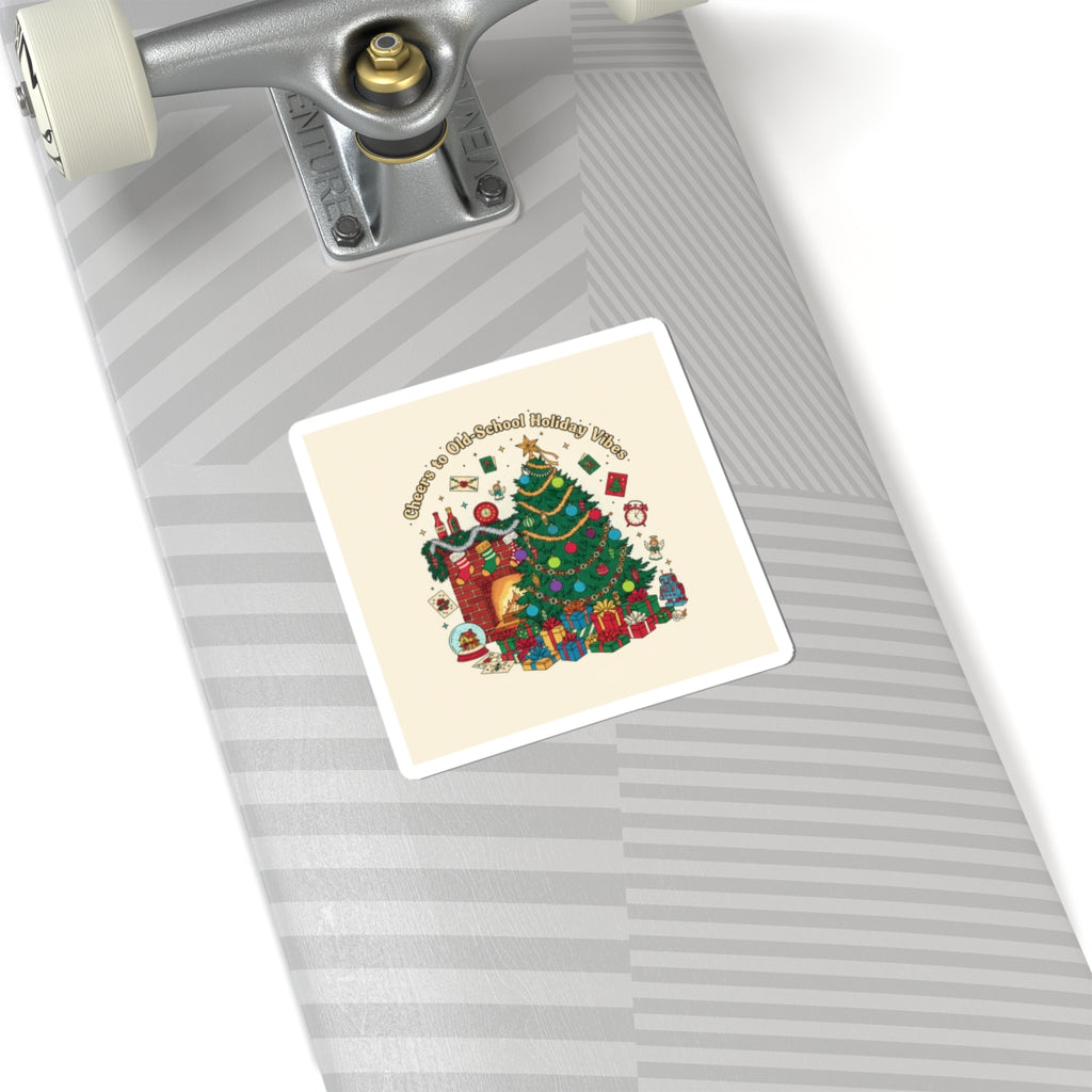 Retro Christmas Tree Sticker | 90s Holiday Nostalgia, Vintage Holiday Print