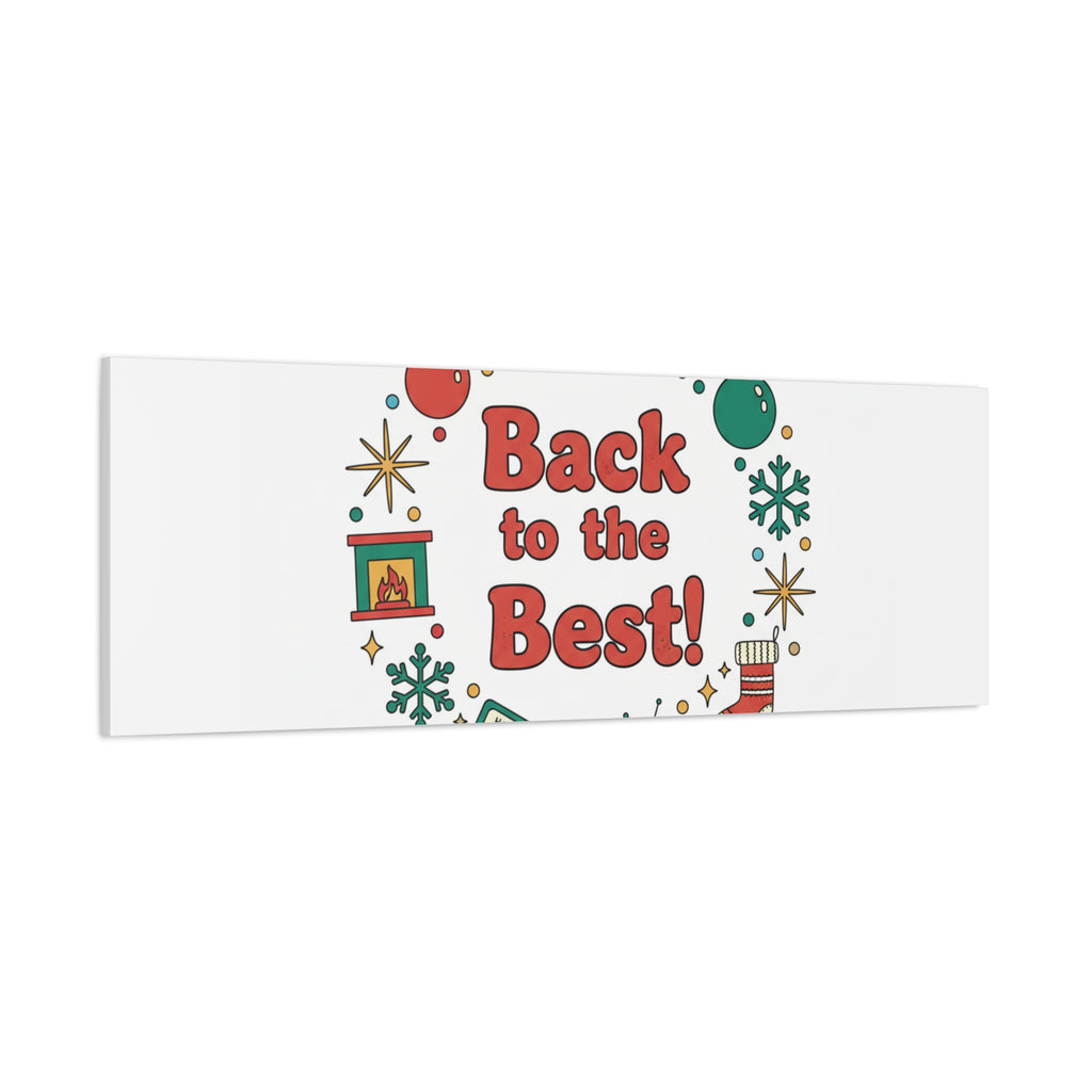 Retro Christmas Wreath Print Canvas | 90s Holiday Nostalgia, Vintage Holiday Poster