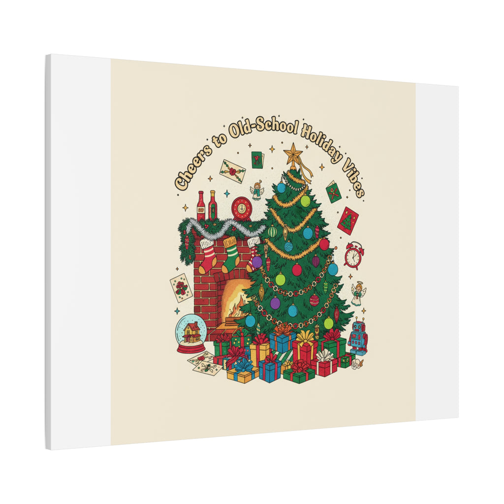 Retro Christmas Tree Canvas | 90s Holiday Nostalgia, Vintage Holiday Print
