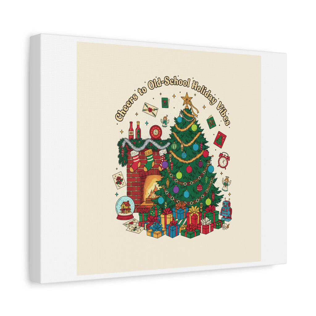 Retro Christmas Tree Canvas | 90s Holiday Nostalgia, Vintage Holiday Print