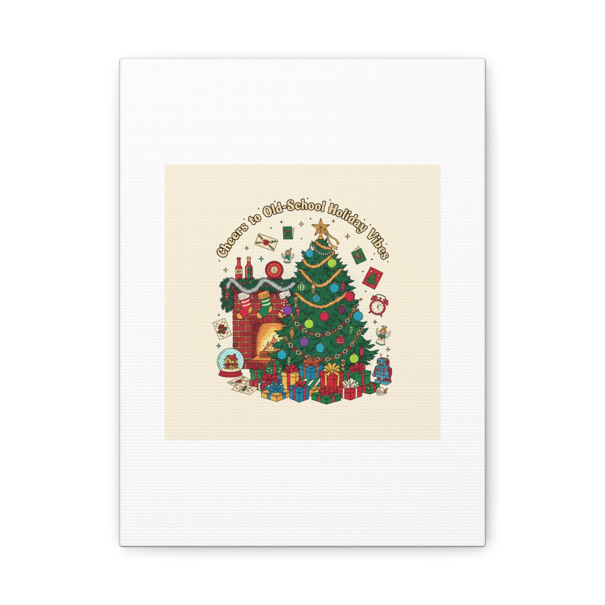 Retro Christmas Tree Canvas | 90s Holiday Nostalgia, Vintage Holiday Print