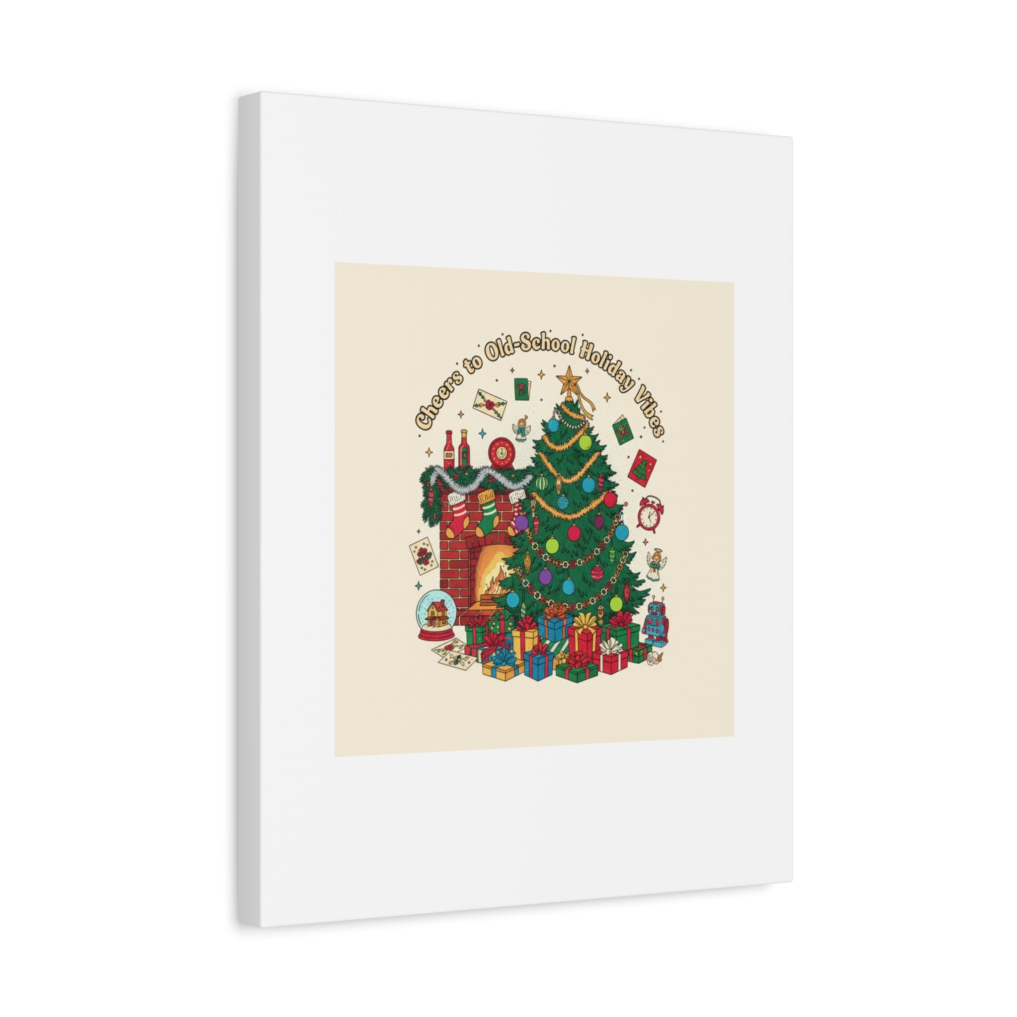 Retro Christmas Tree Canvas | 90s Holiday Nostalgia, Vintage Holiday Print