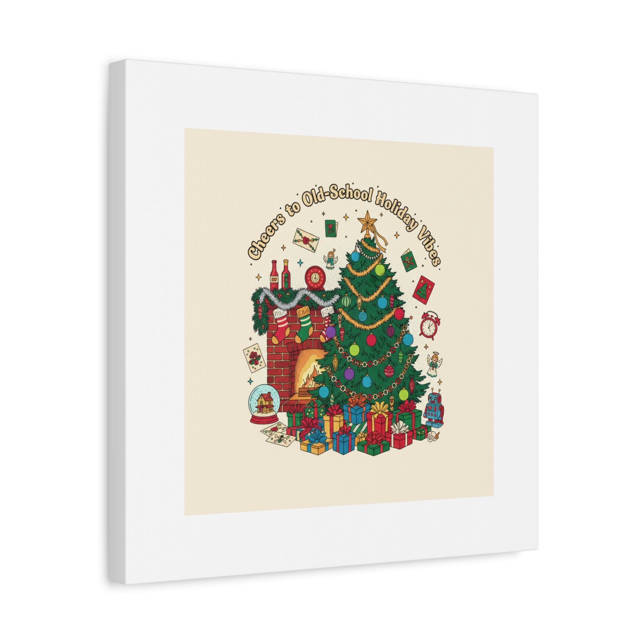 Retro Christmas Tree Canvas | 90s Holiday Nostalgia, Vintage Holiday Print