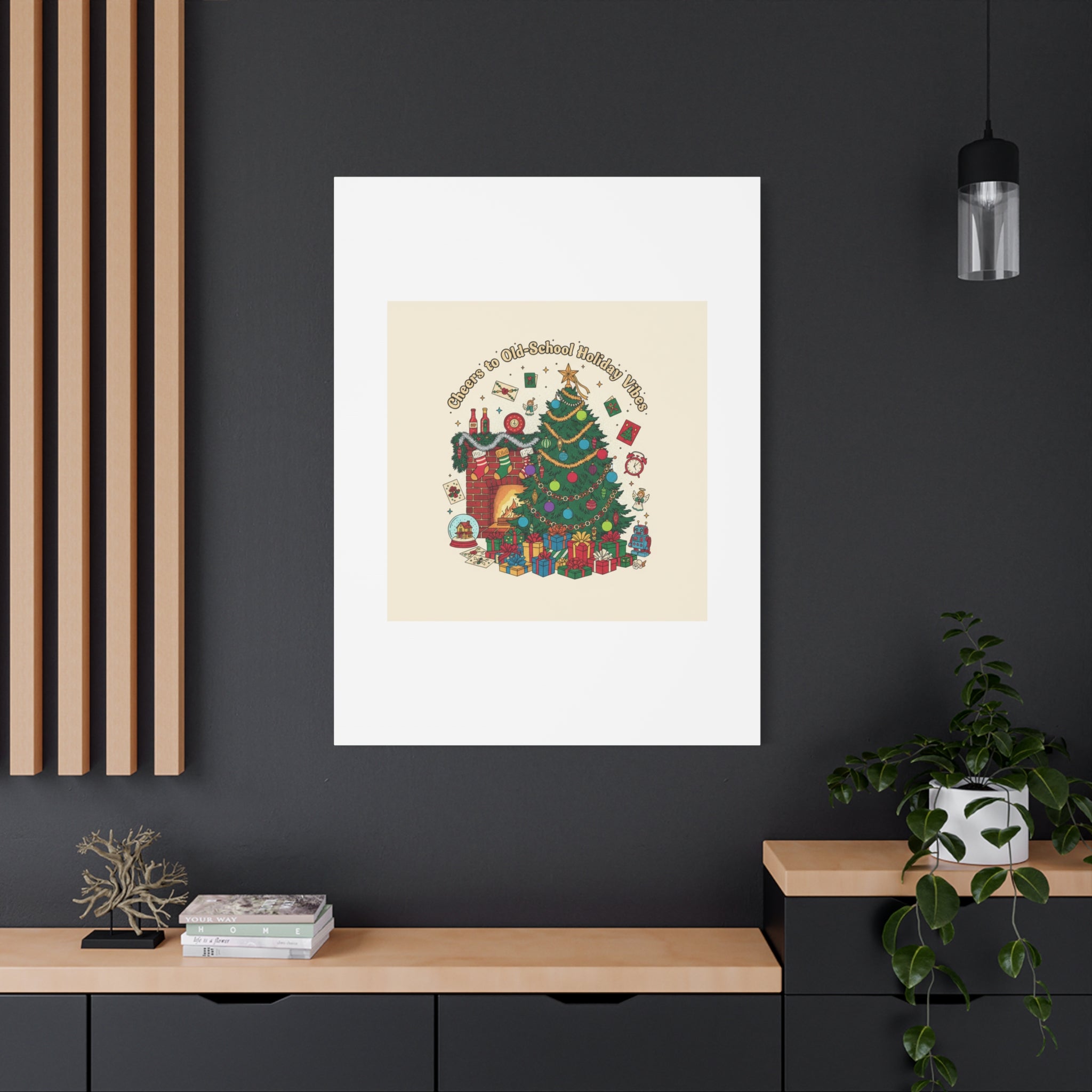 Retro Christmas Tree Canvas | 90s Holiday Nostalgia, Vintage Holiday Print