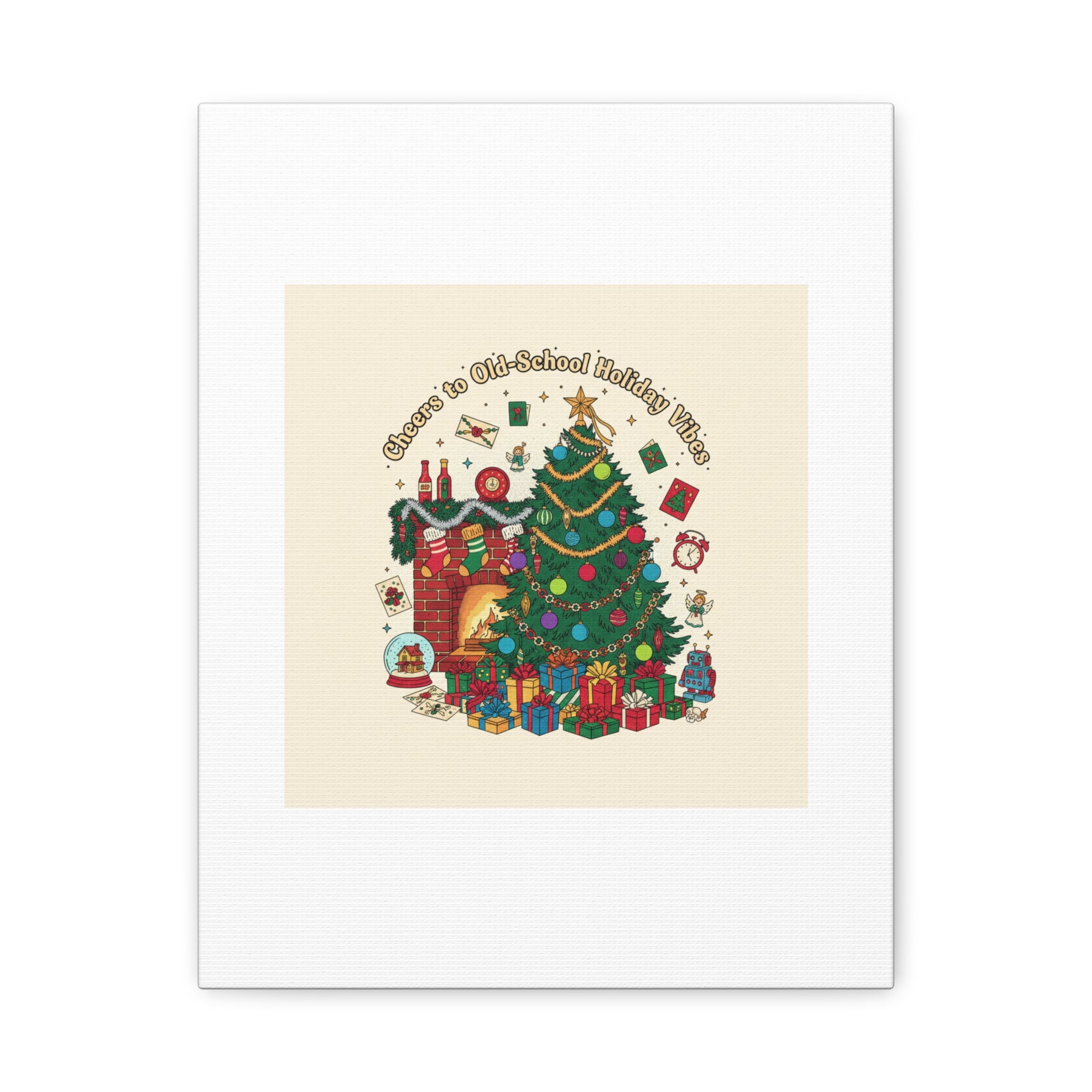 Retro Christmas Tree Canvas | 90s Holiday Nostalgia, Vintage Holiday Print