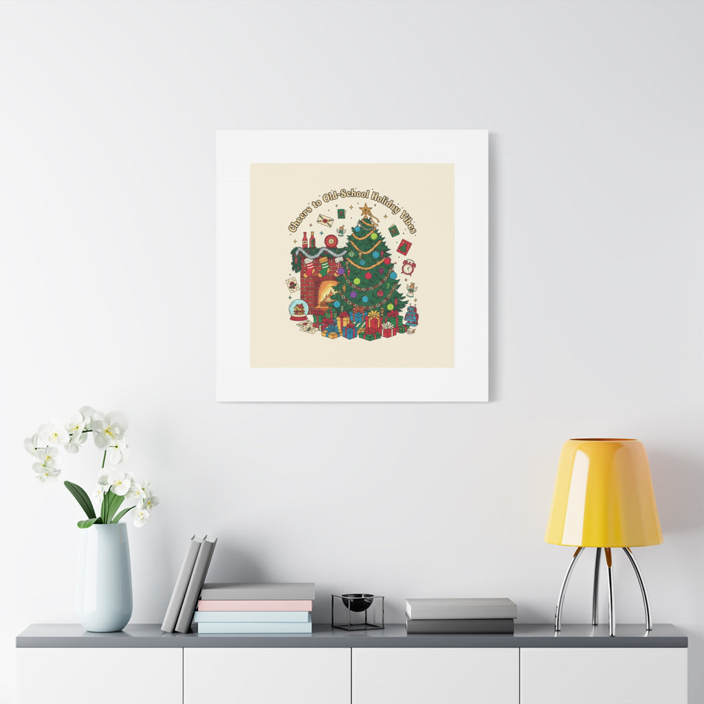 Retro Christmas Tree Canvas | 90s Holiday Nostalgia, Vintage Holiday Print