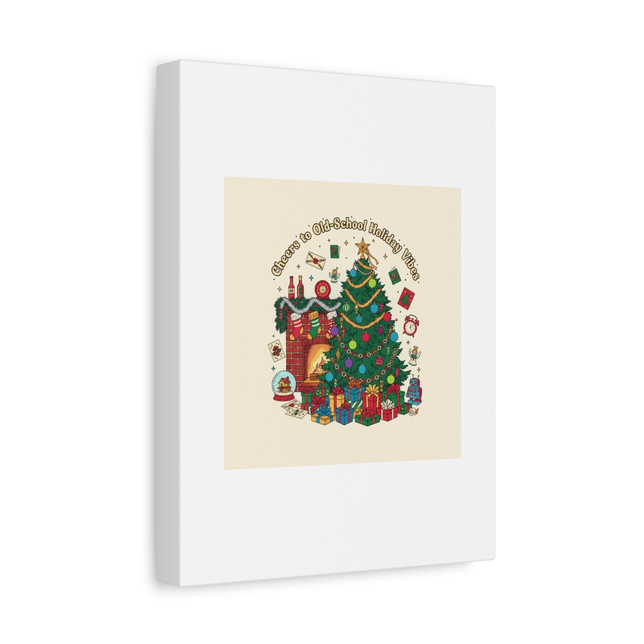 Retro Christmas Tree Canvas | 90s Holiday Nostalgia, Vintage Holiday Print