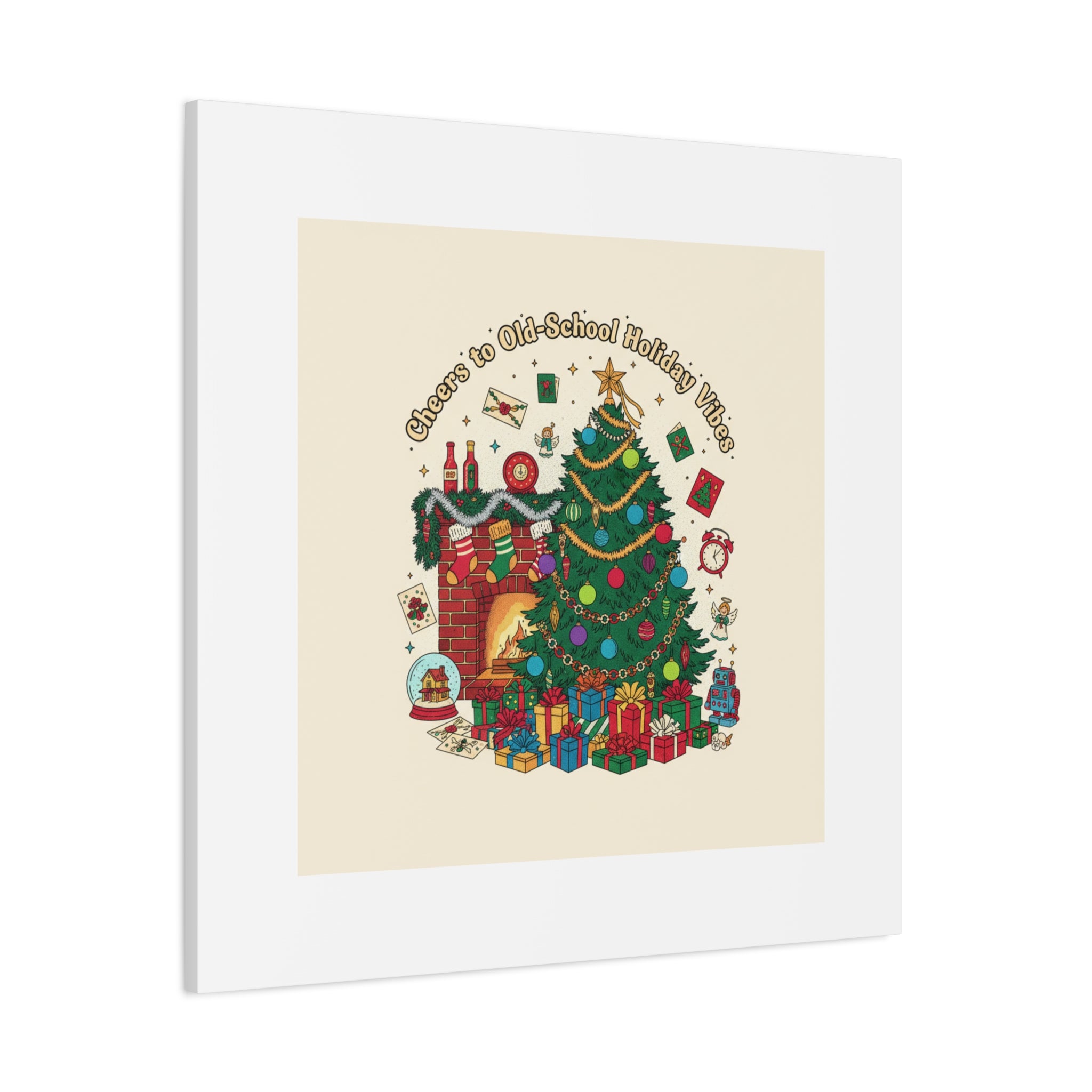 Retro Christmas Tree Canvas | 90s Holiday Nostalgia, Vintage Holiday Print